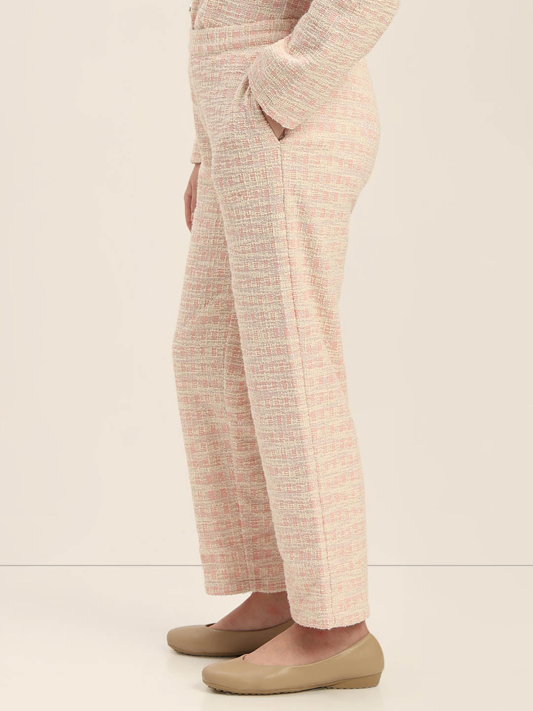 GIRLS Light Pink Tweed Pants