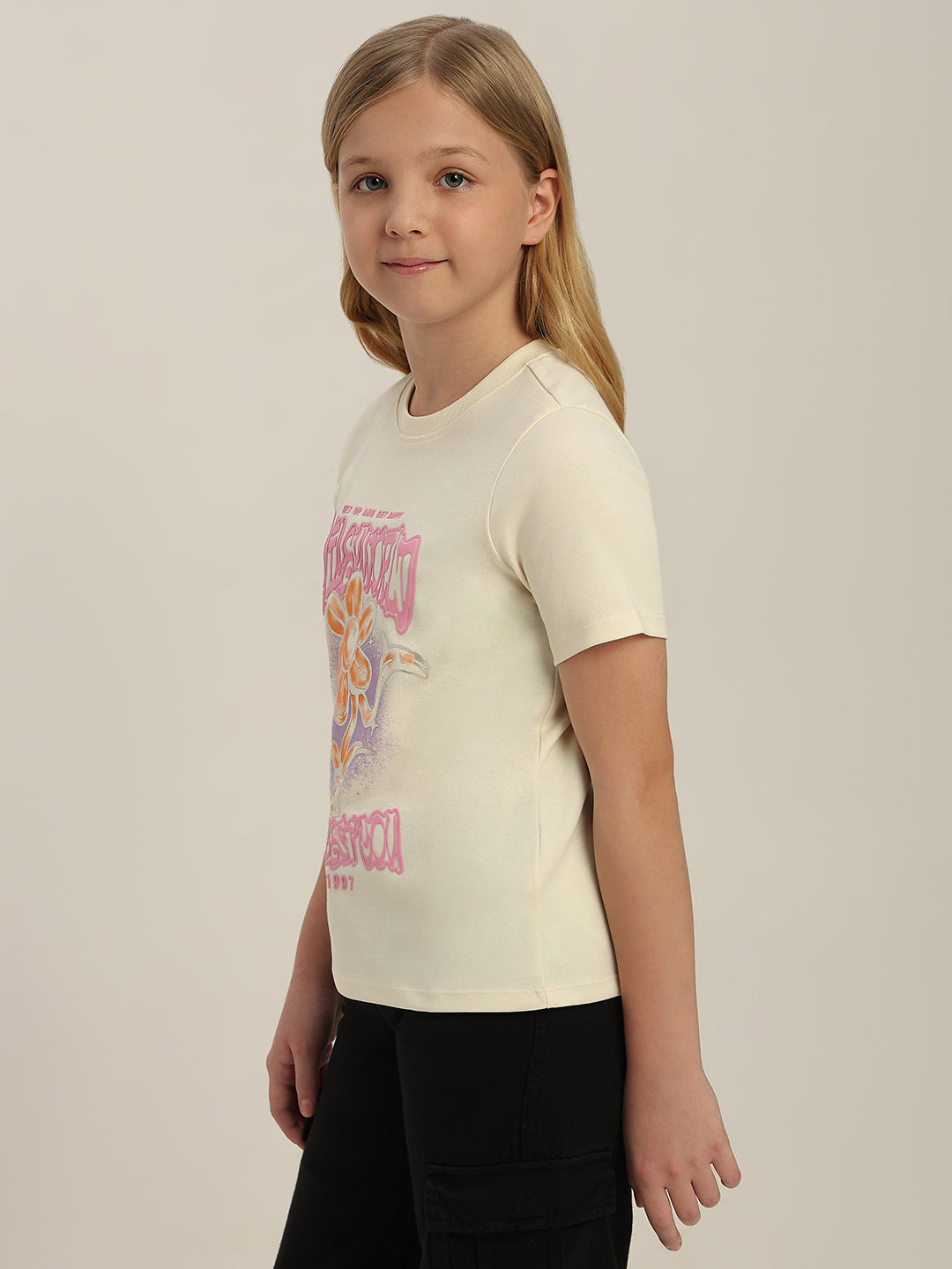 GIRLS Smiley World Printed T-shirt