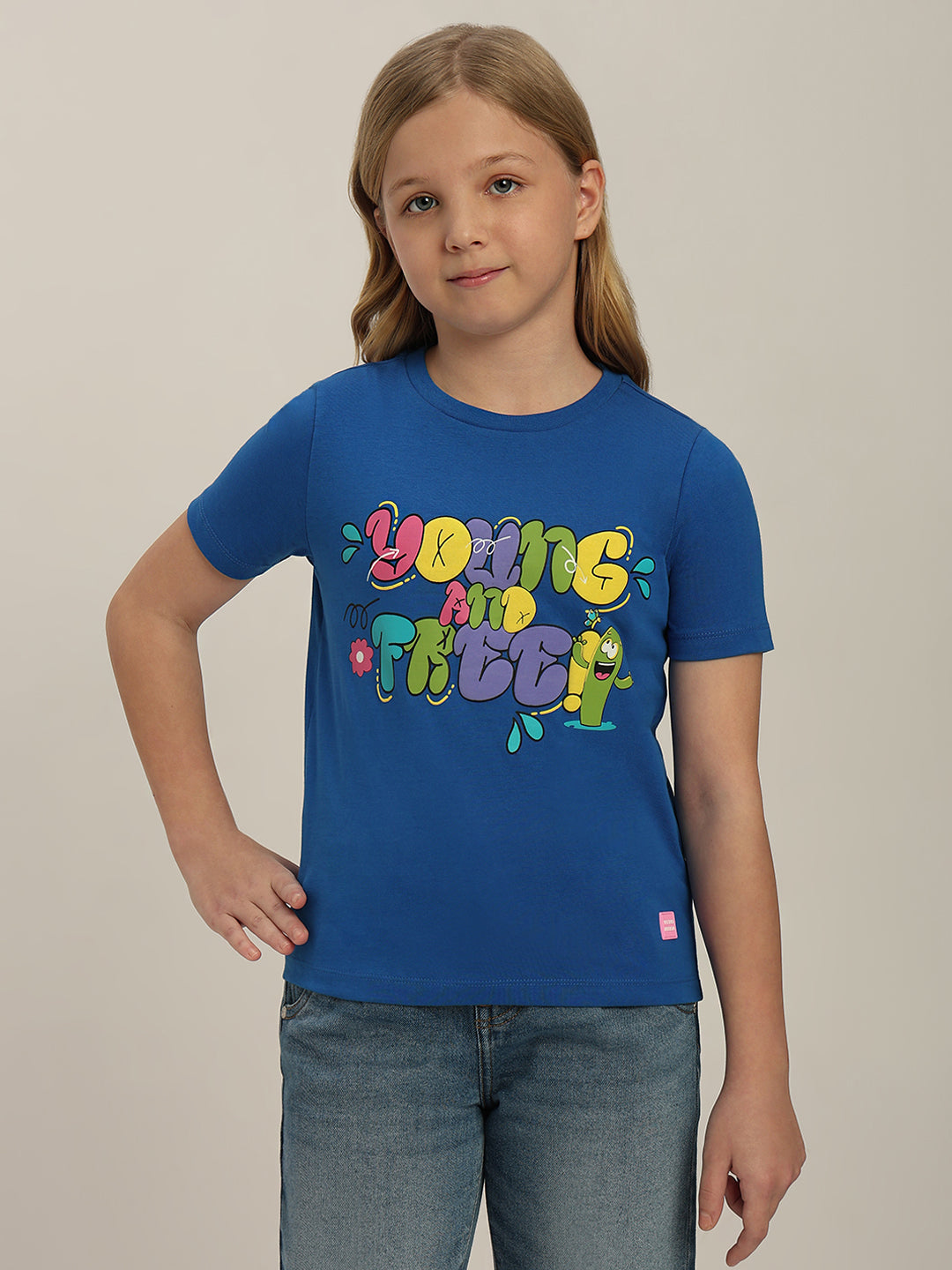 GIRLS Graphic Print Cotton T-shirt