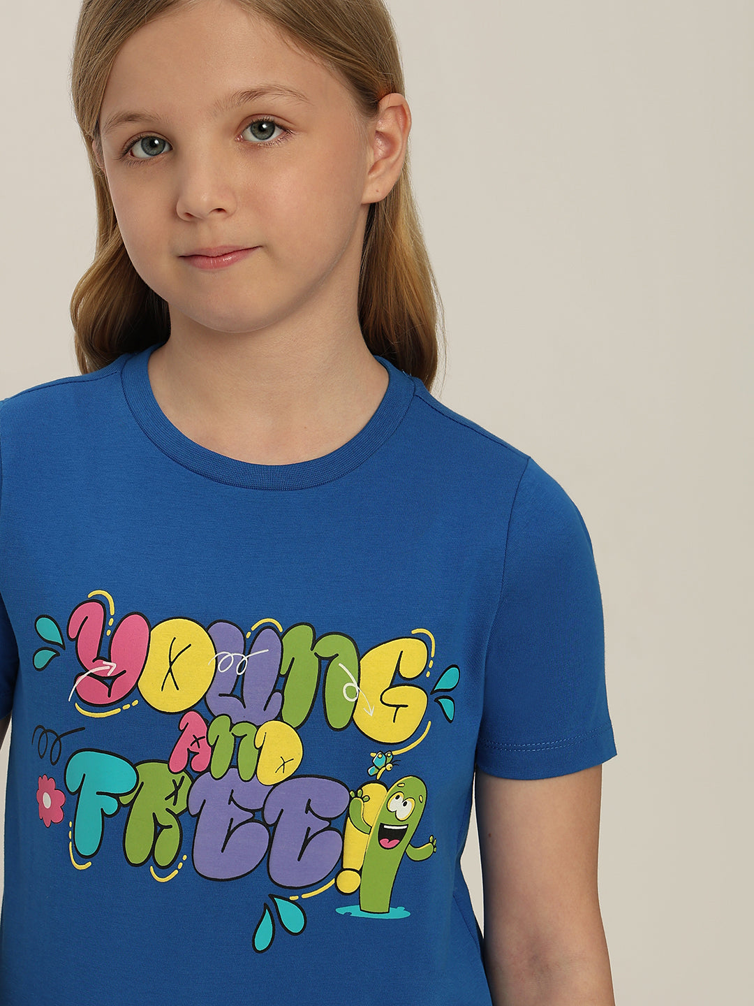 GIRLS Graphic Print Cotton T-shirt