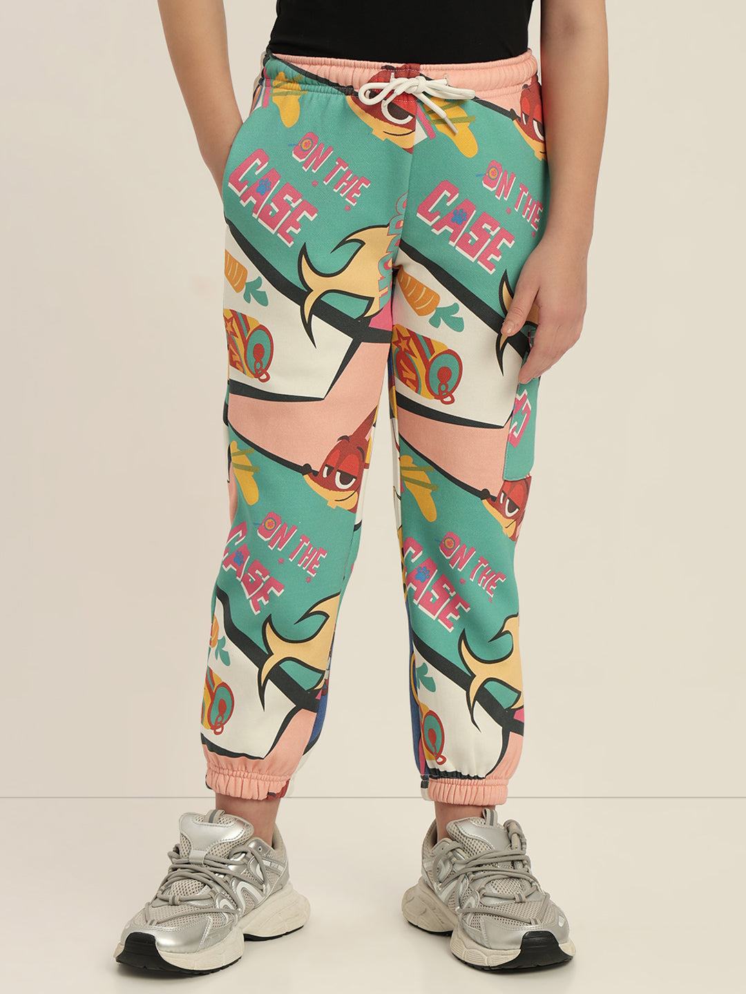 GIRLS Green Zootopia Printed Joggers