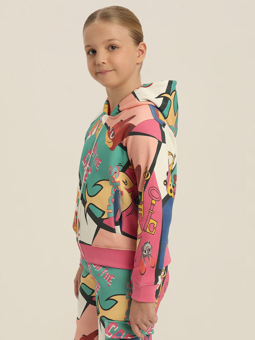 GIRLS Green Zootopia Printed Hoodie