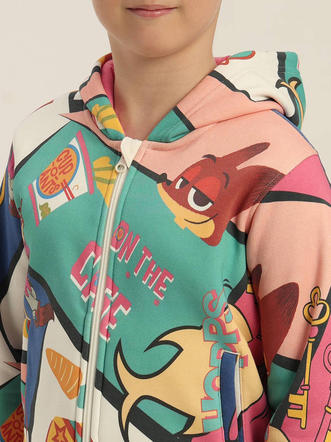 GIRLS Green Zootopia Printed Hoodie