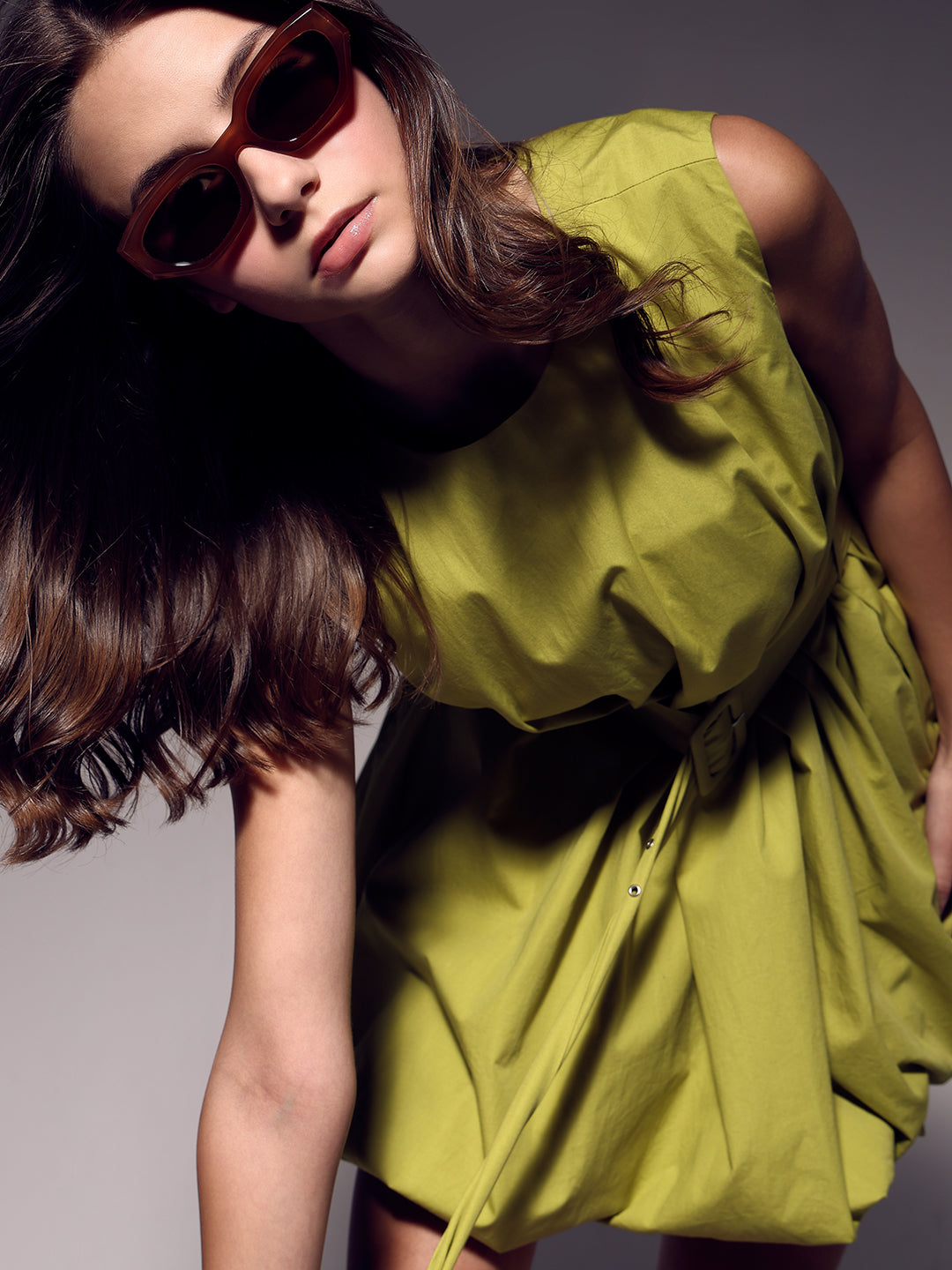 VERO MODA Brown Narrow Oval Sunglasses