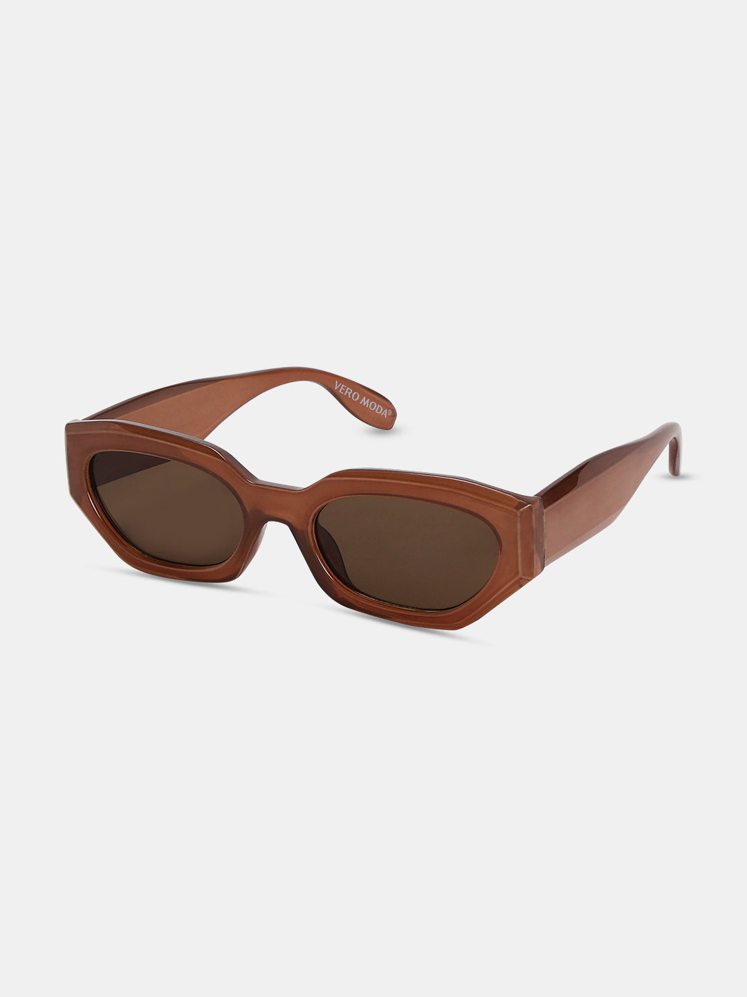 VERO MODA Brown Narrow Oval Sunglasses