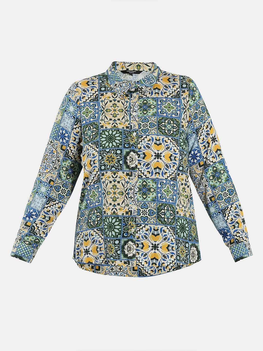 Curve Multi-Colour Printed Cotton Shirt
