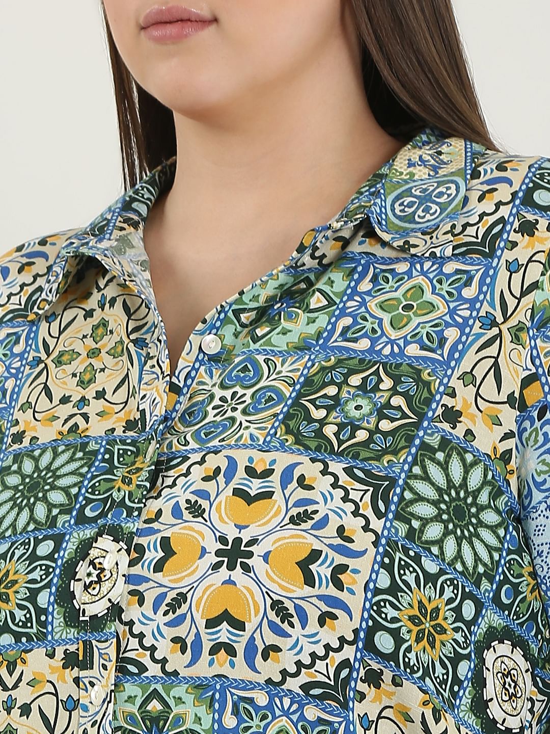 Curve Multi-Colour Printed Cotton Shirt