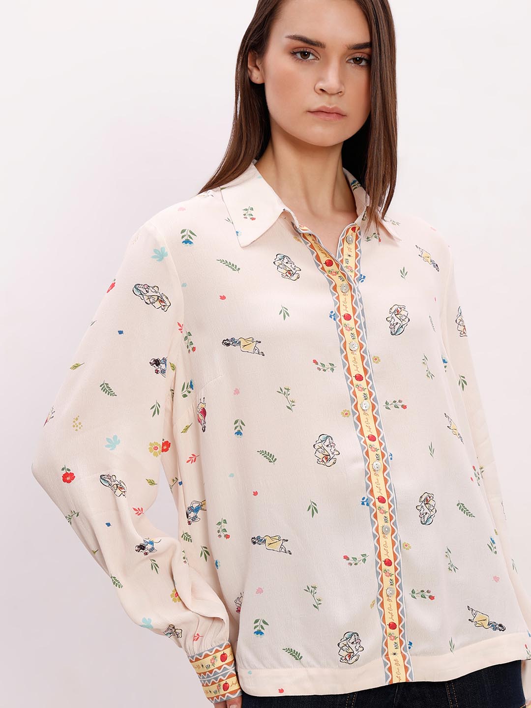 Vero Moda Ecru Printed Viscose Shirt