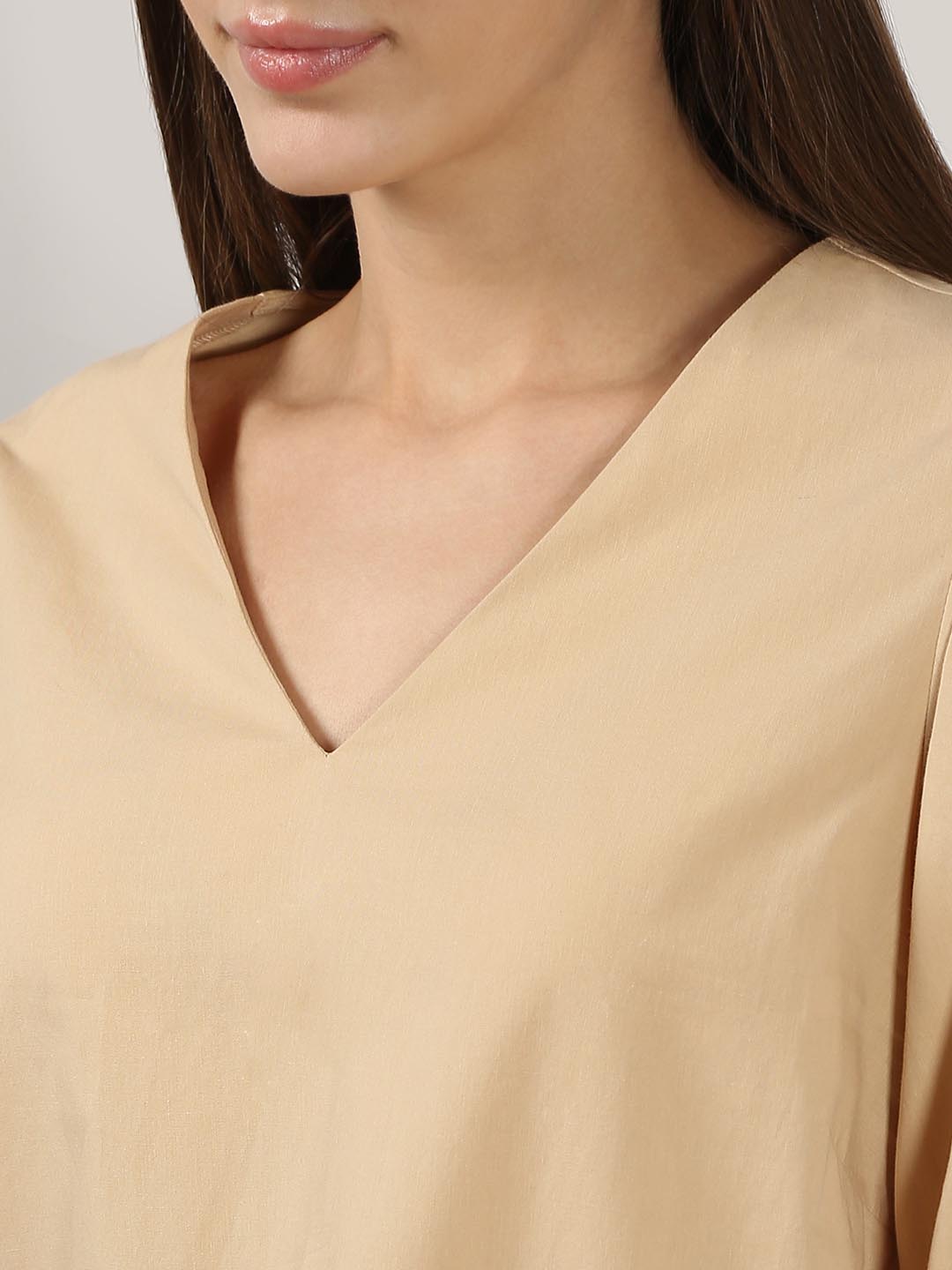 Vero Moda Beige Embroidered Print Top