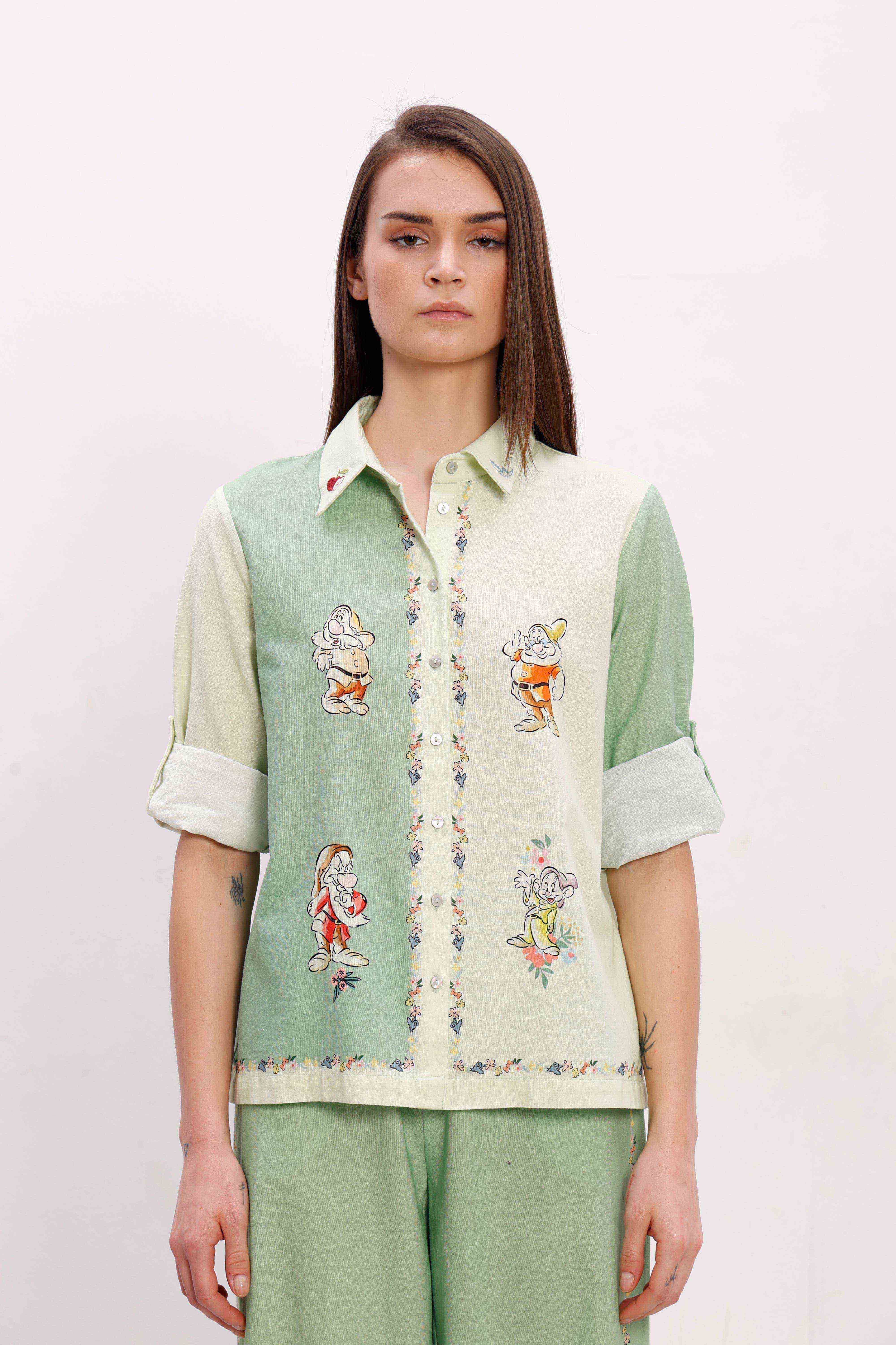 Vero Moda Green Printed Co-Ord Set Shirt