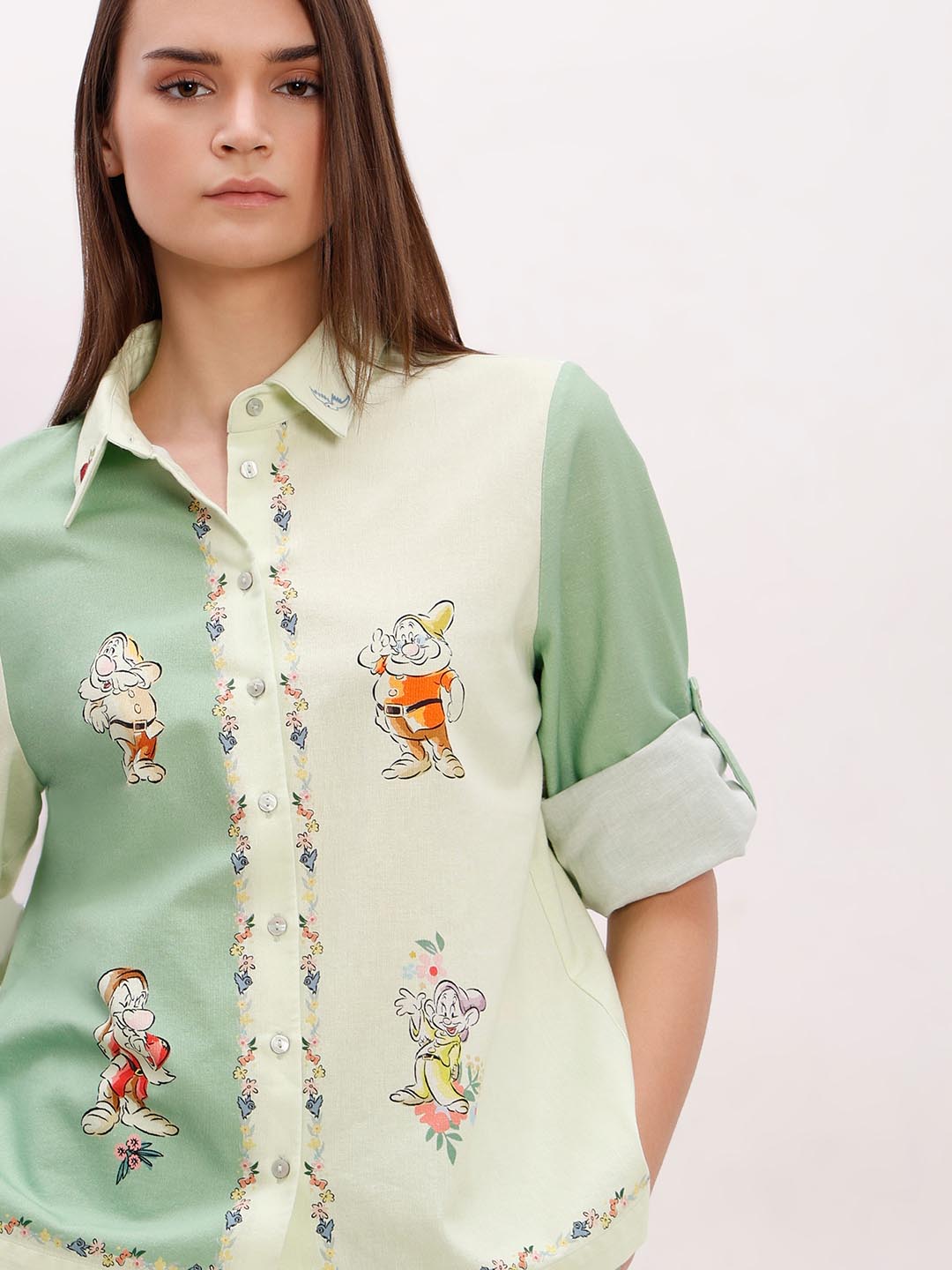 Vero Moda Green Printed Co-Ord Set Shirt