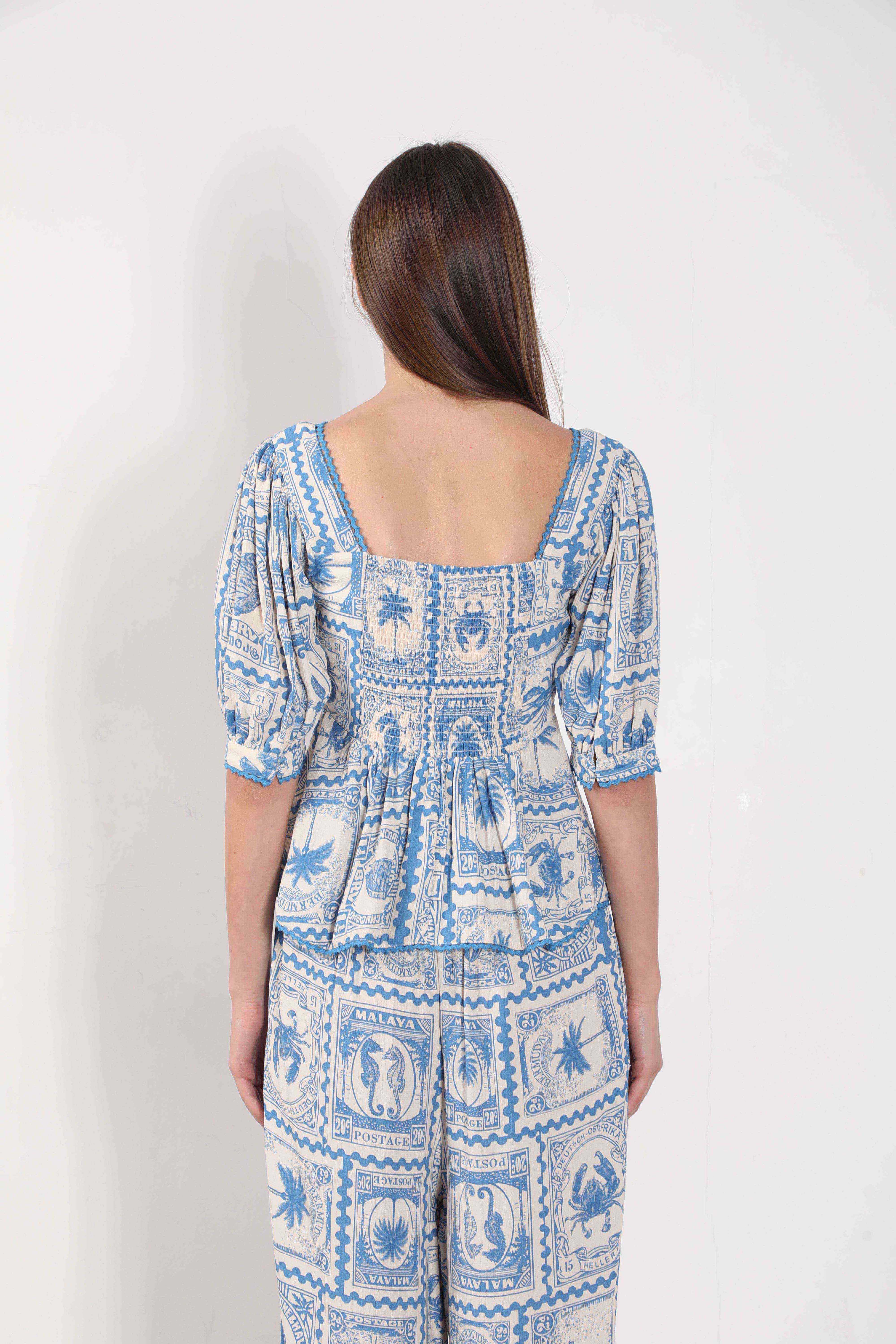 Vero Moda Ecru Printed Co-Ord Set Top