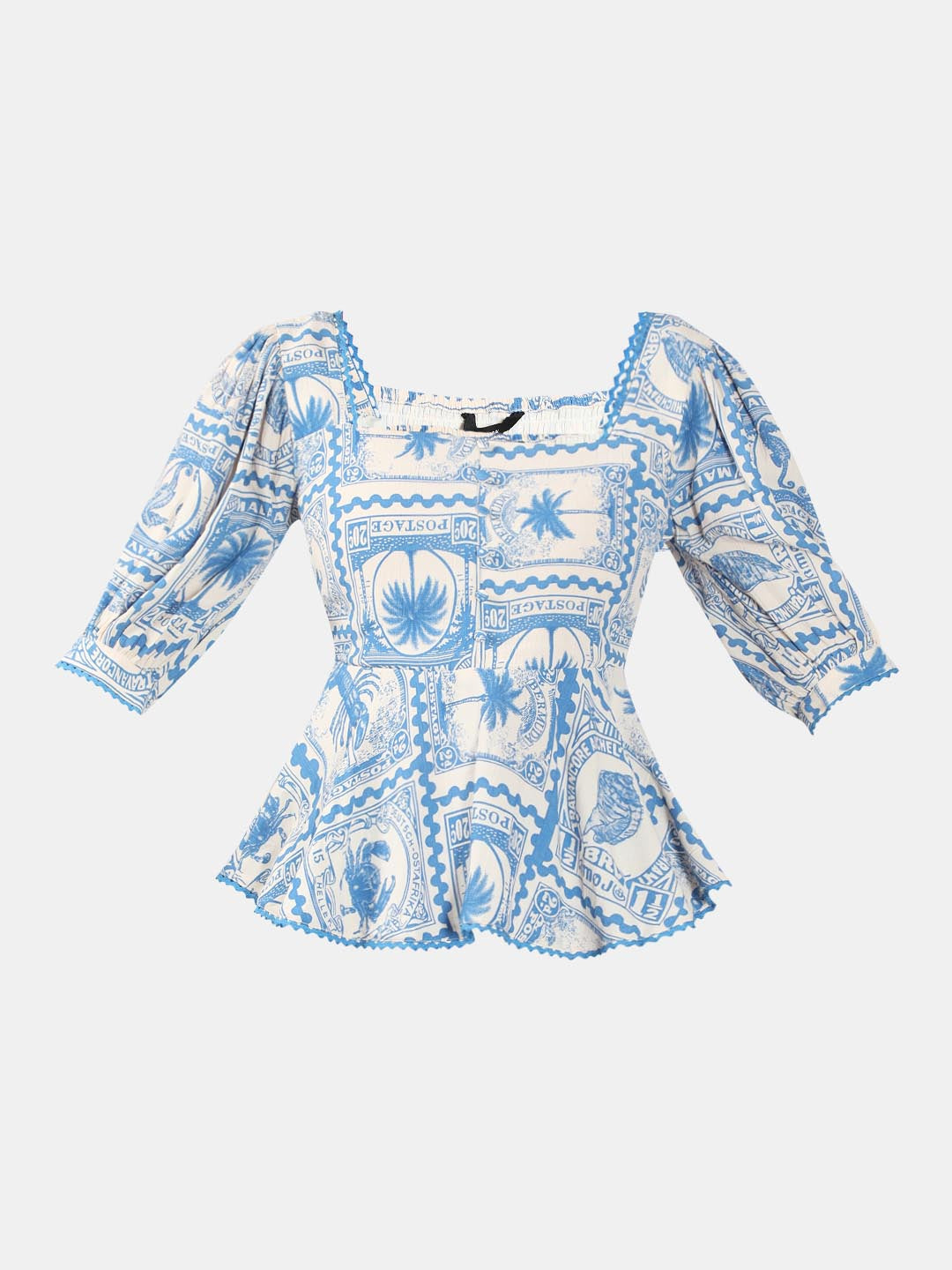 Vero Moda Ecru Printed Co-Ord Set Top