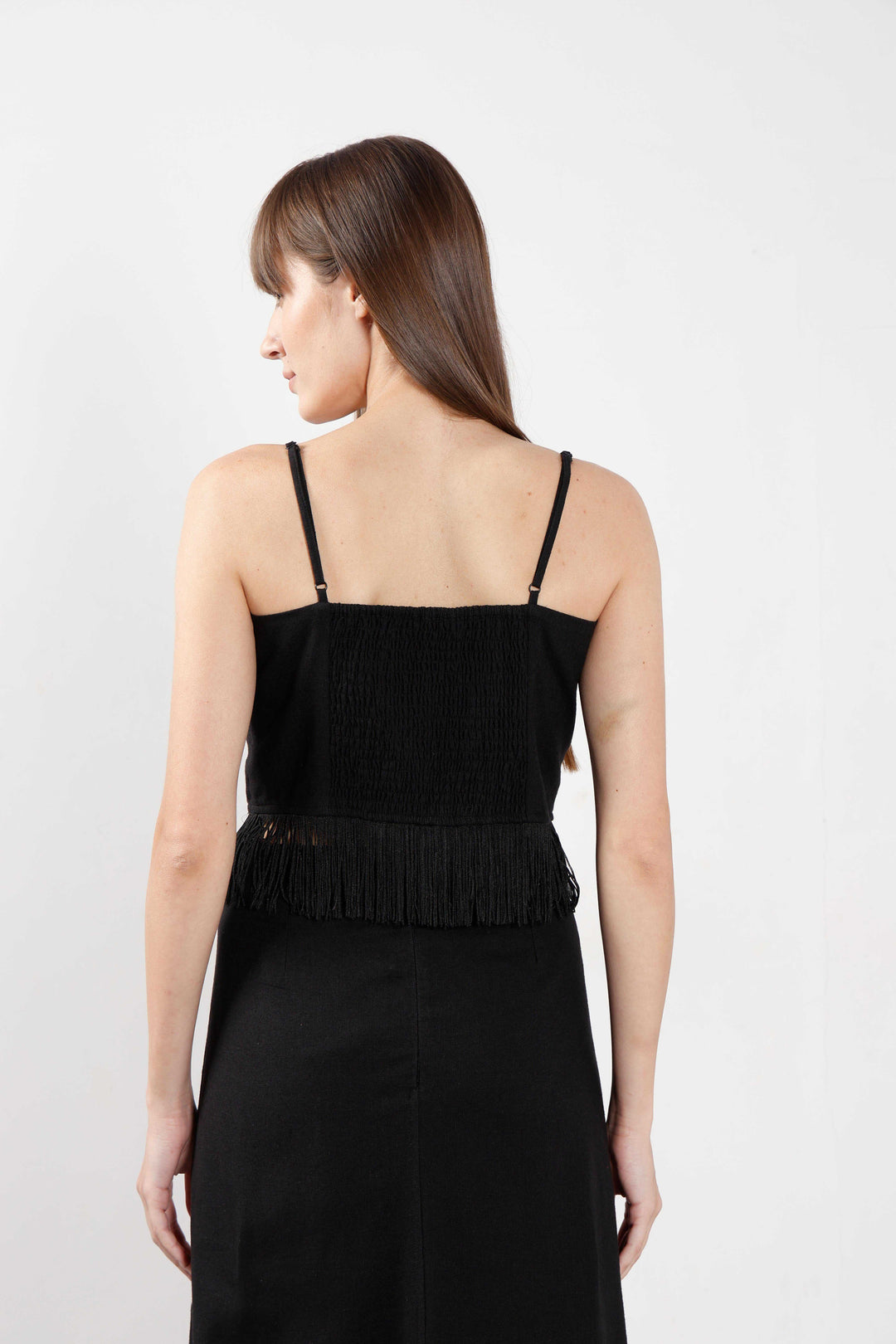 Vero Moda Black Embroidered Cropped Co-Ord Set Top