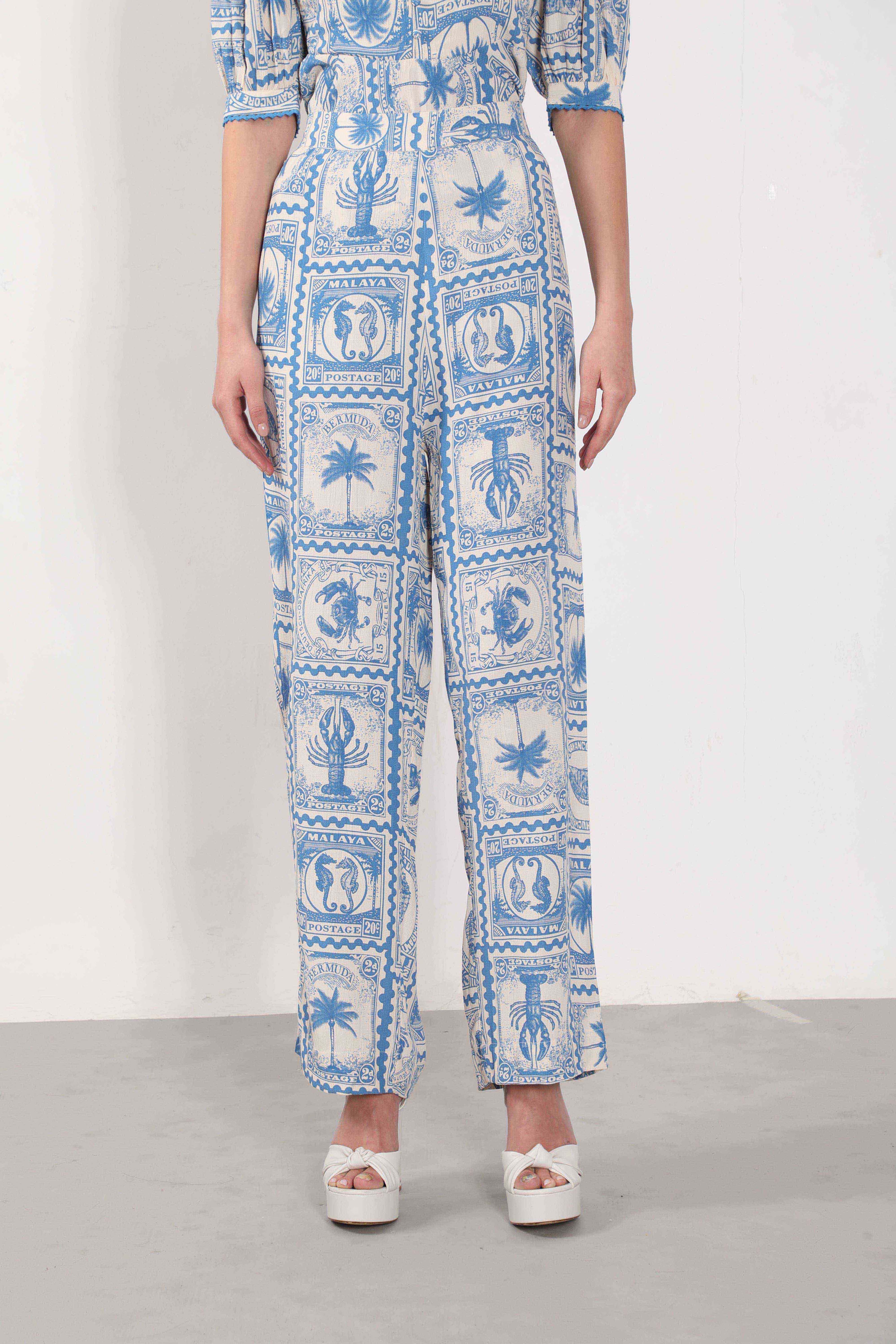 Vero Moda Ecru Printed Co-Ord Set Pants