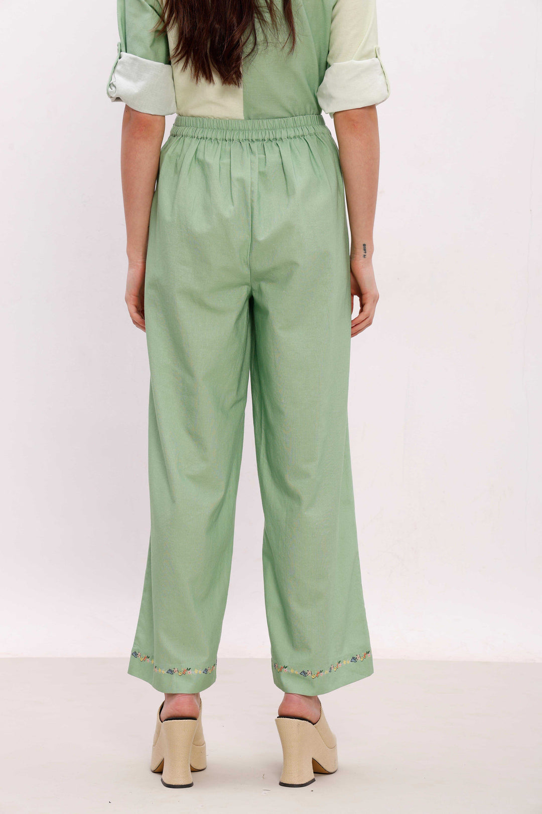 Vero Moda Green Printed Co-Ord Set Pants