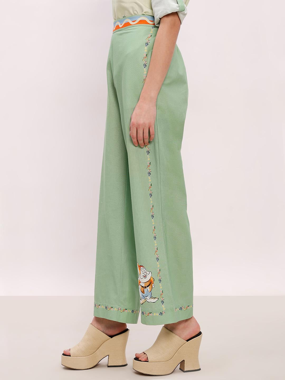 Vero Moda Green Printed Co-Ord Set Pants