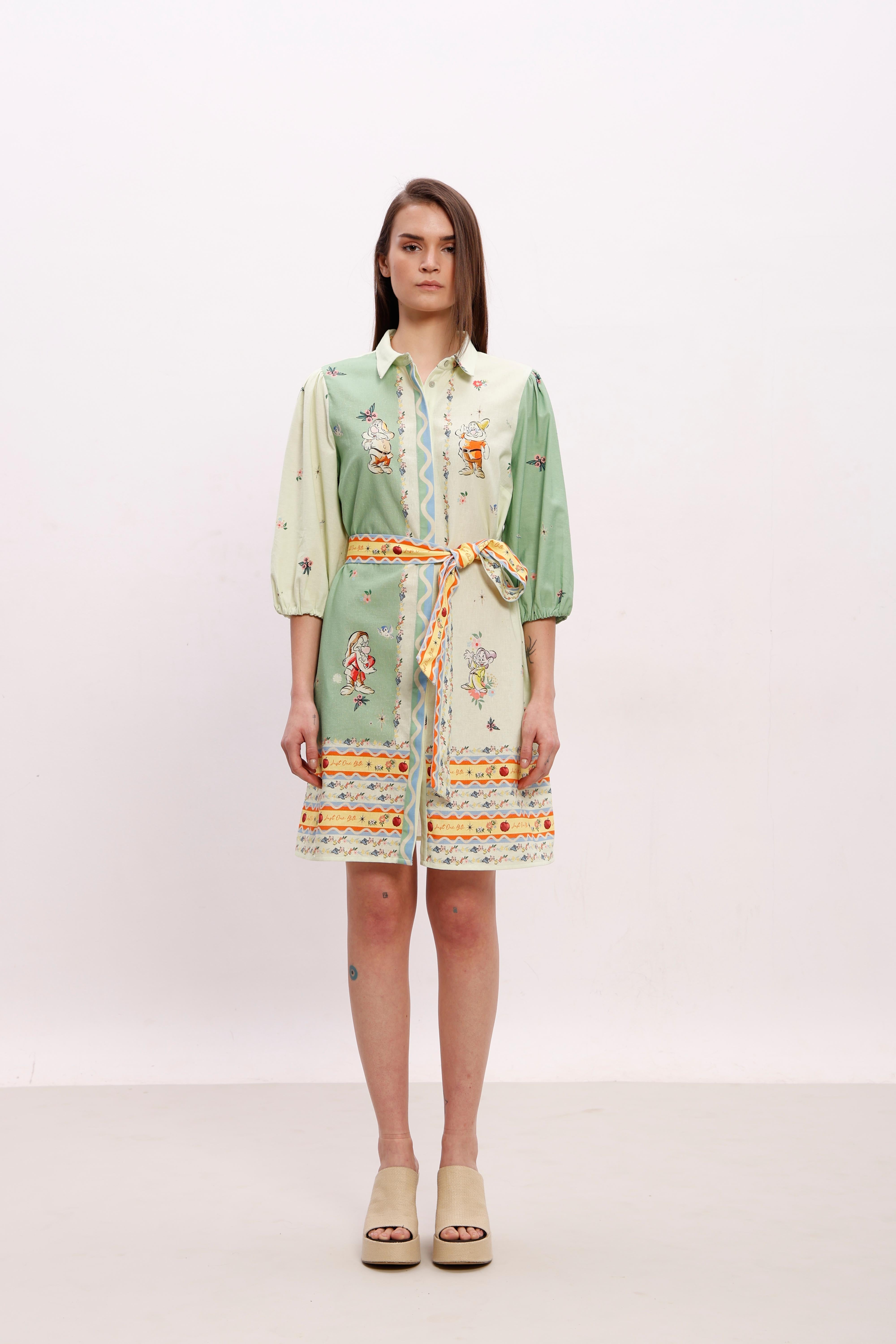 Vero Moda Green Printed Shirt Dress
