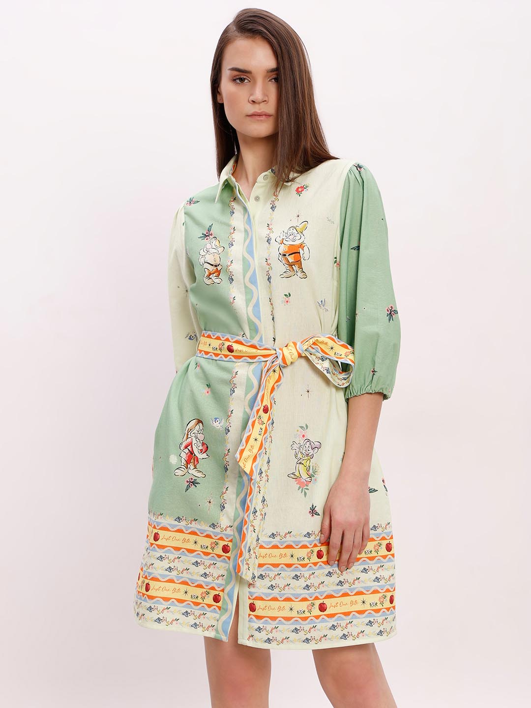Vero Moda Green Printed Shirt Dress