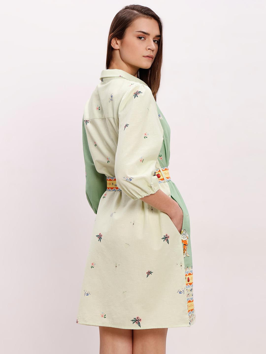 Vero Moda Green Printed Shirt Dress