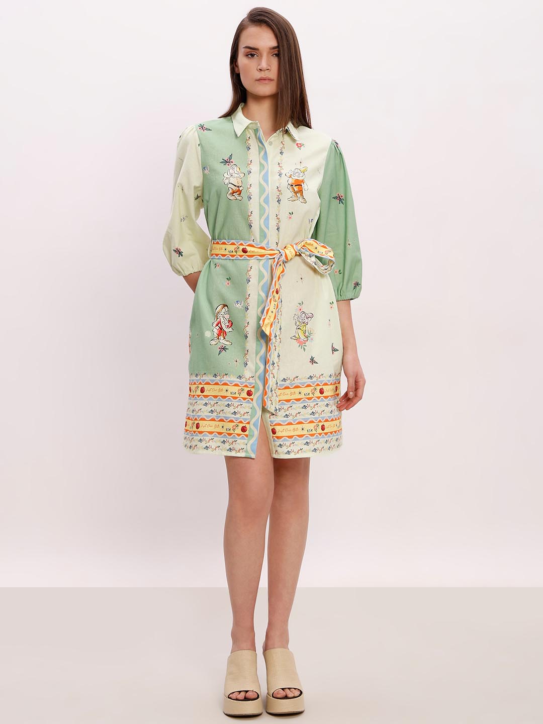 Vero Moda Green Printed Shirt Dress
