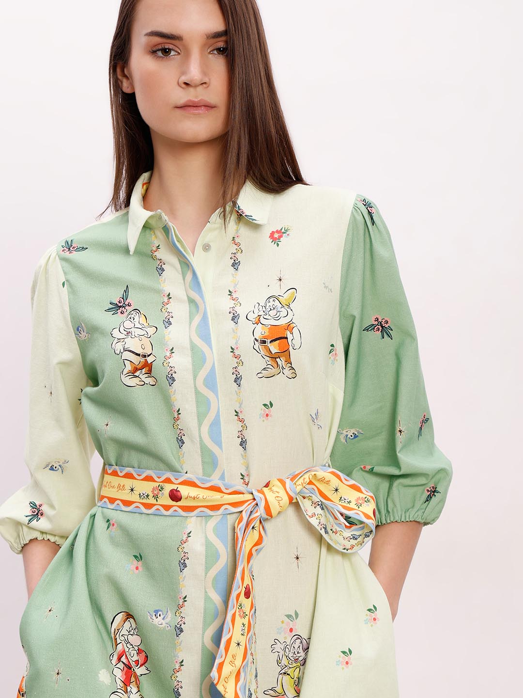 Vero Moda Green Printed Shirt Dress