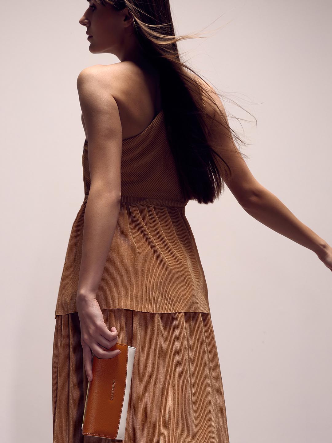 Brown Colourblocked Wallet