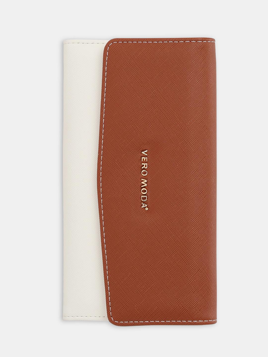 Brown Colourblocked Wallet