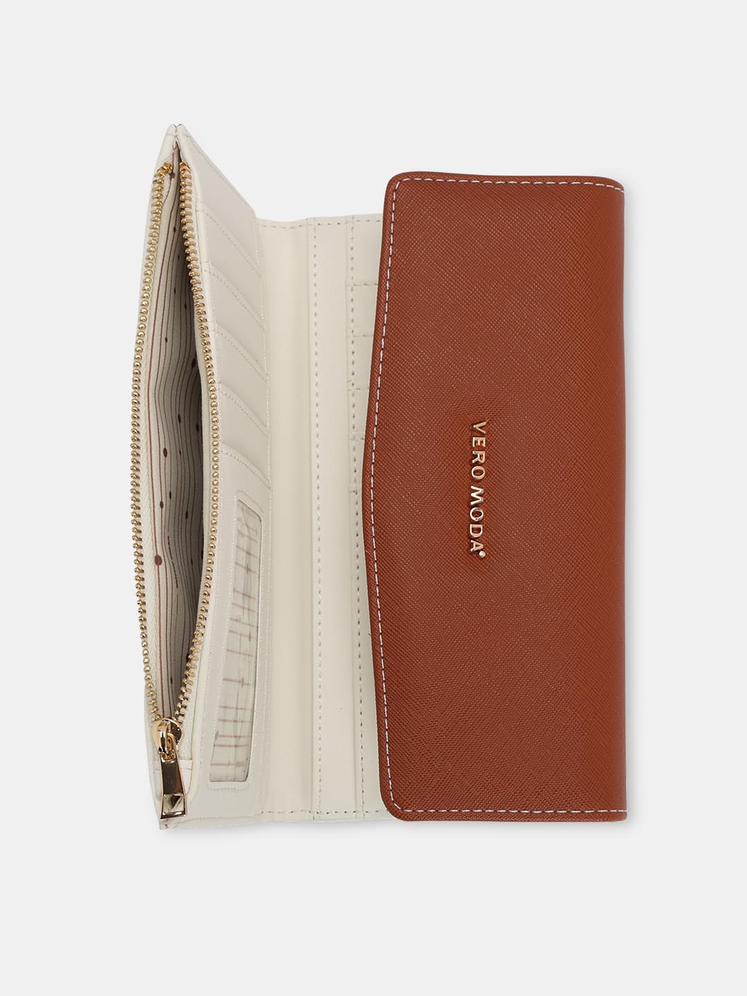 Brown Colourblocked Wallet