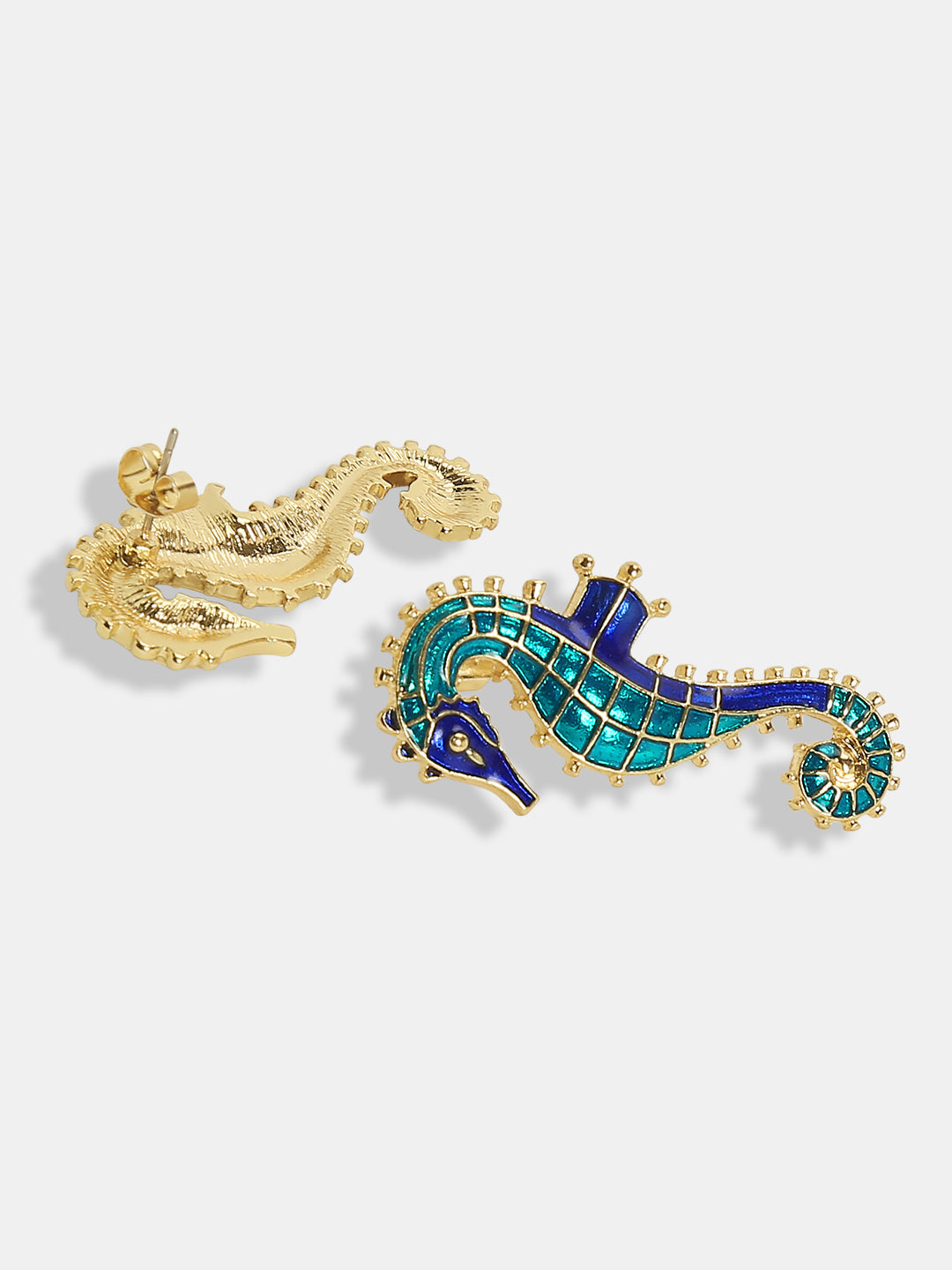 VERO MODA Blue & Green Sea Horse Studs