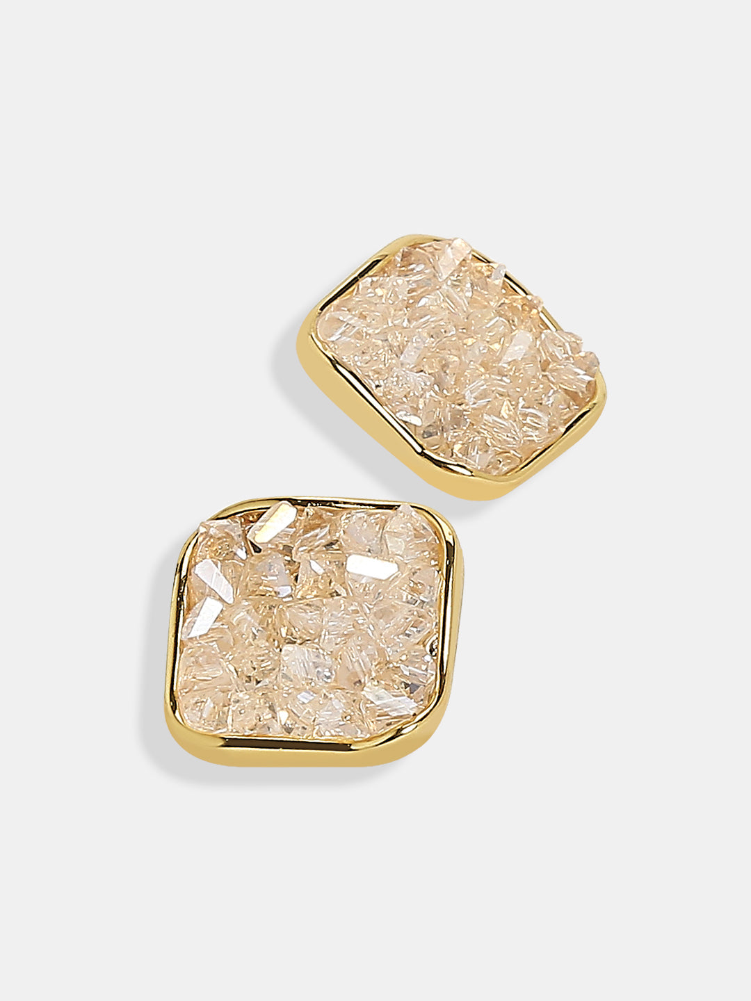 Golden Glass Crystal Detail Studs