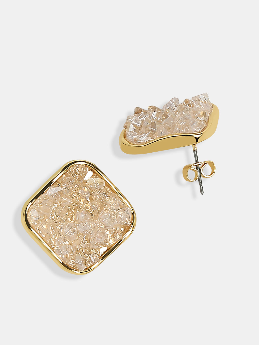 Golden Glass Crystal Detail Studs