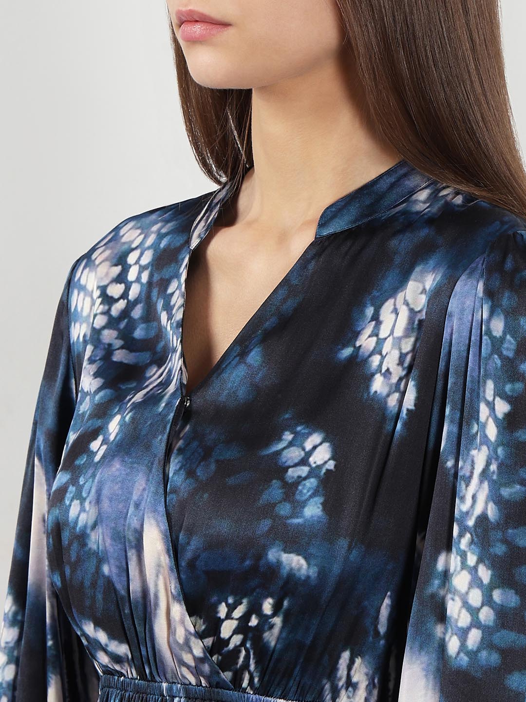 Vero Moda Navy Blue Printed Midi Dress