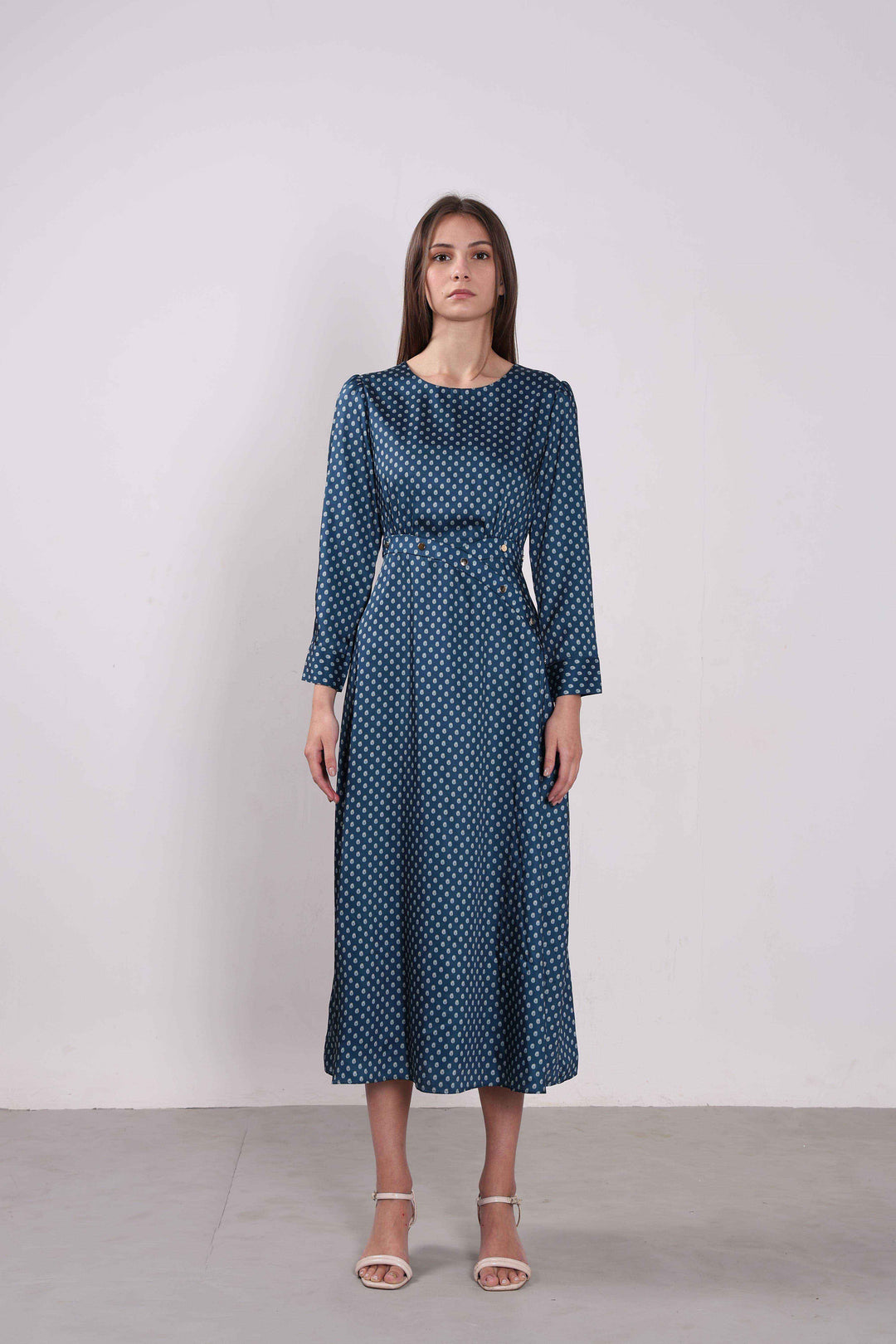 Vero Moda Blue Printed Midaxi Dress