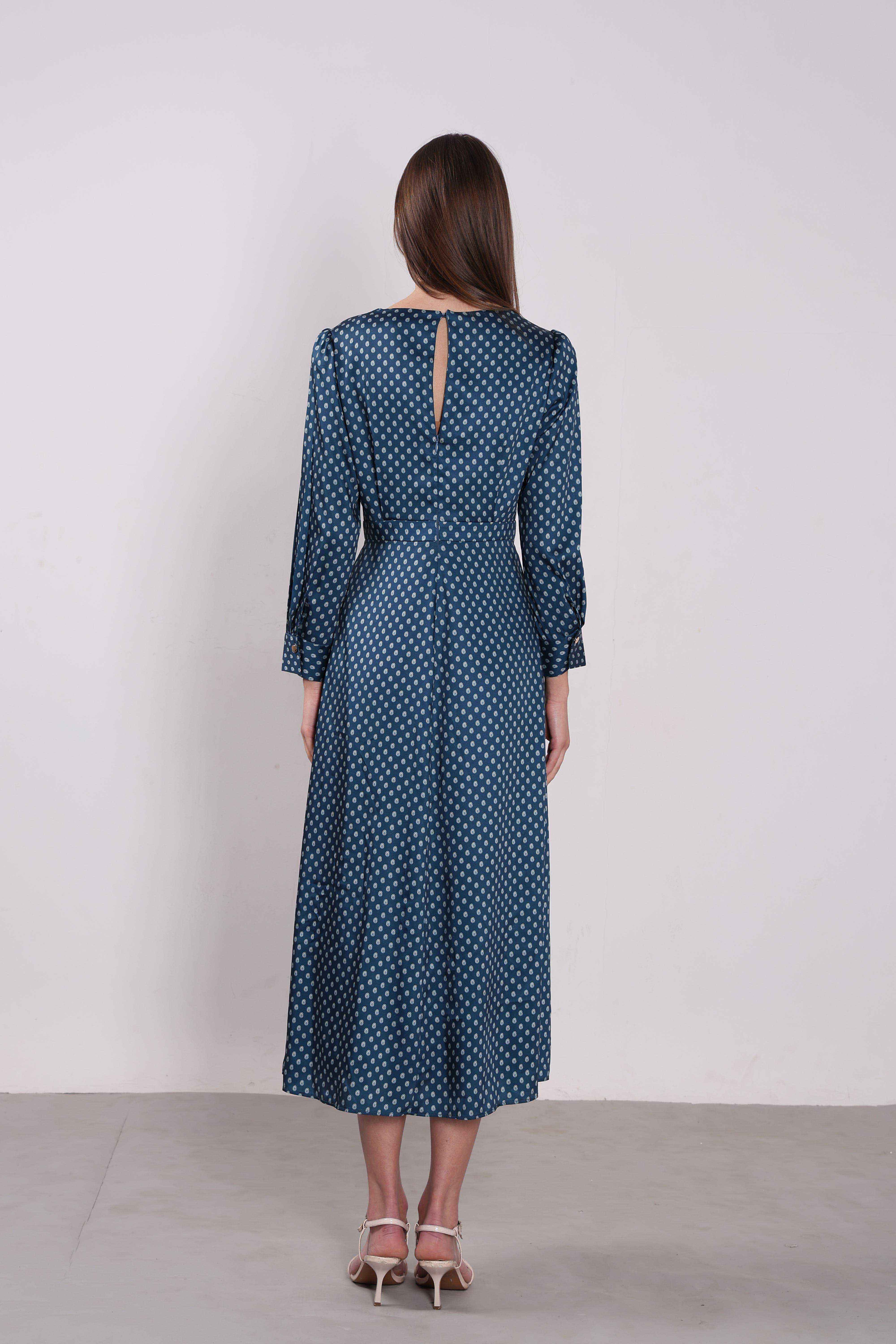 Vero Moda Blue Printed Midaxi Dress