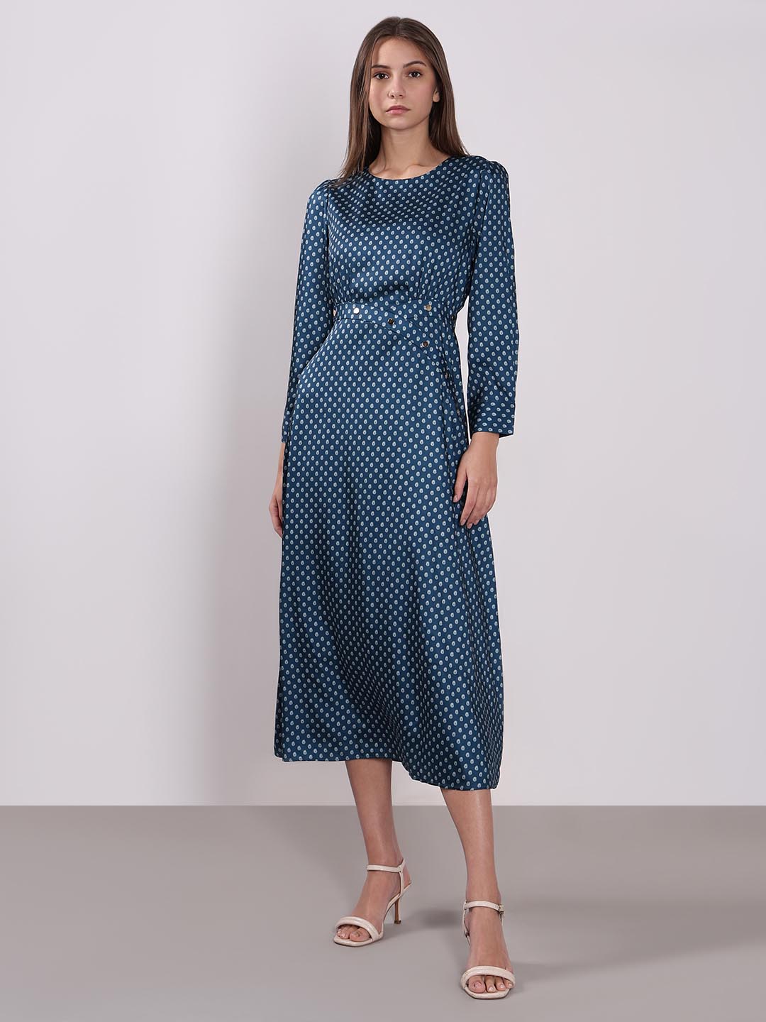 Vero Moda Blue Printed Midaxi Dress