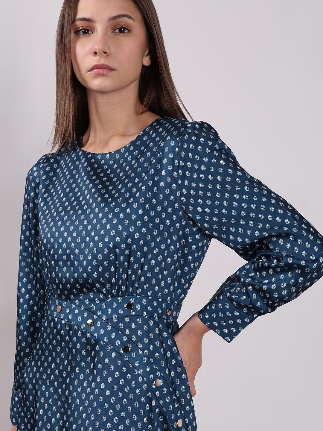 Vero Moda Blue Printed Midaxi Dress
