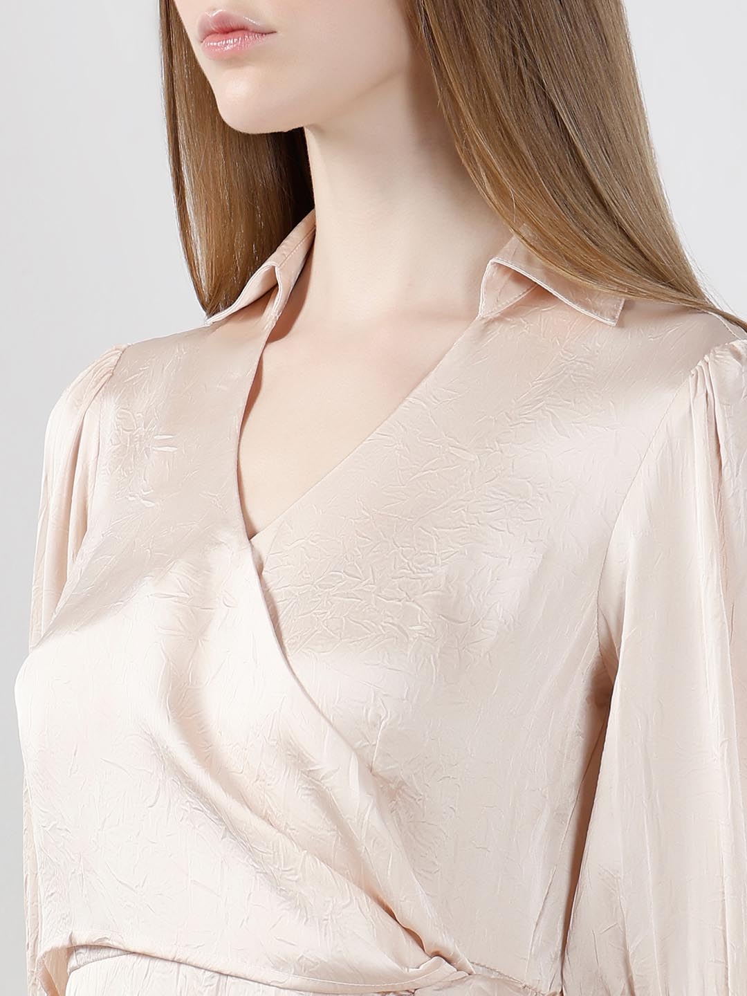 Vero Moda off-White Wrap Satin Dress