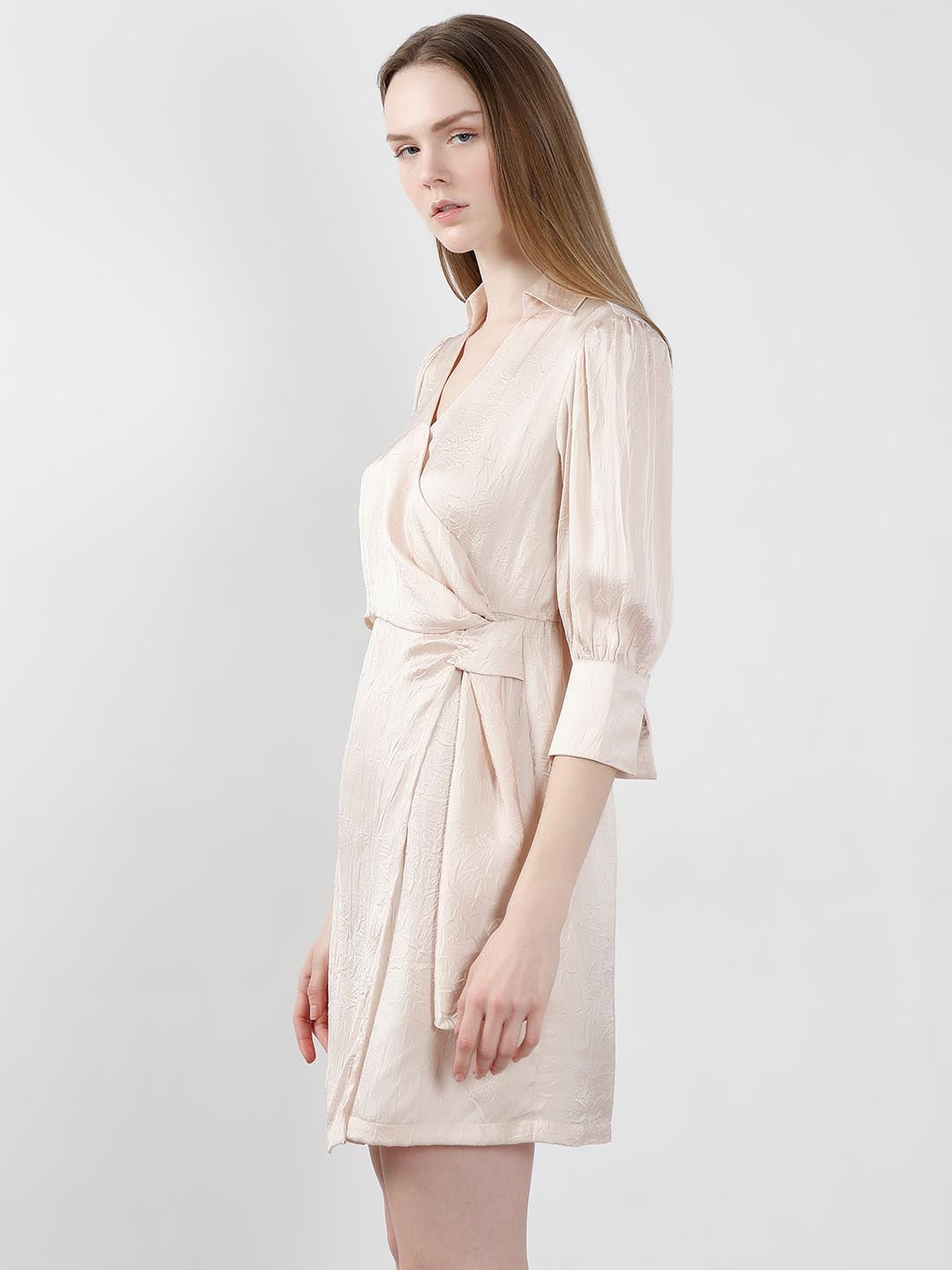 Vero Moda off-White Wrap Satin Dress