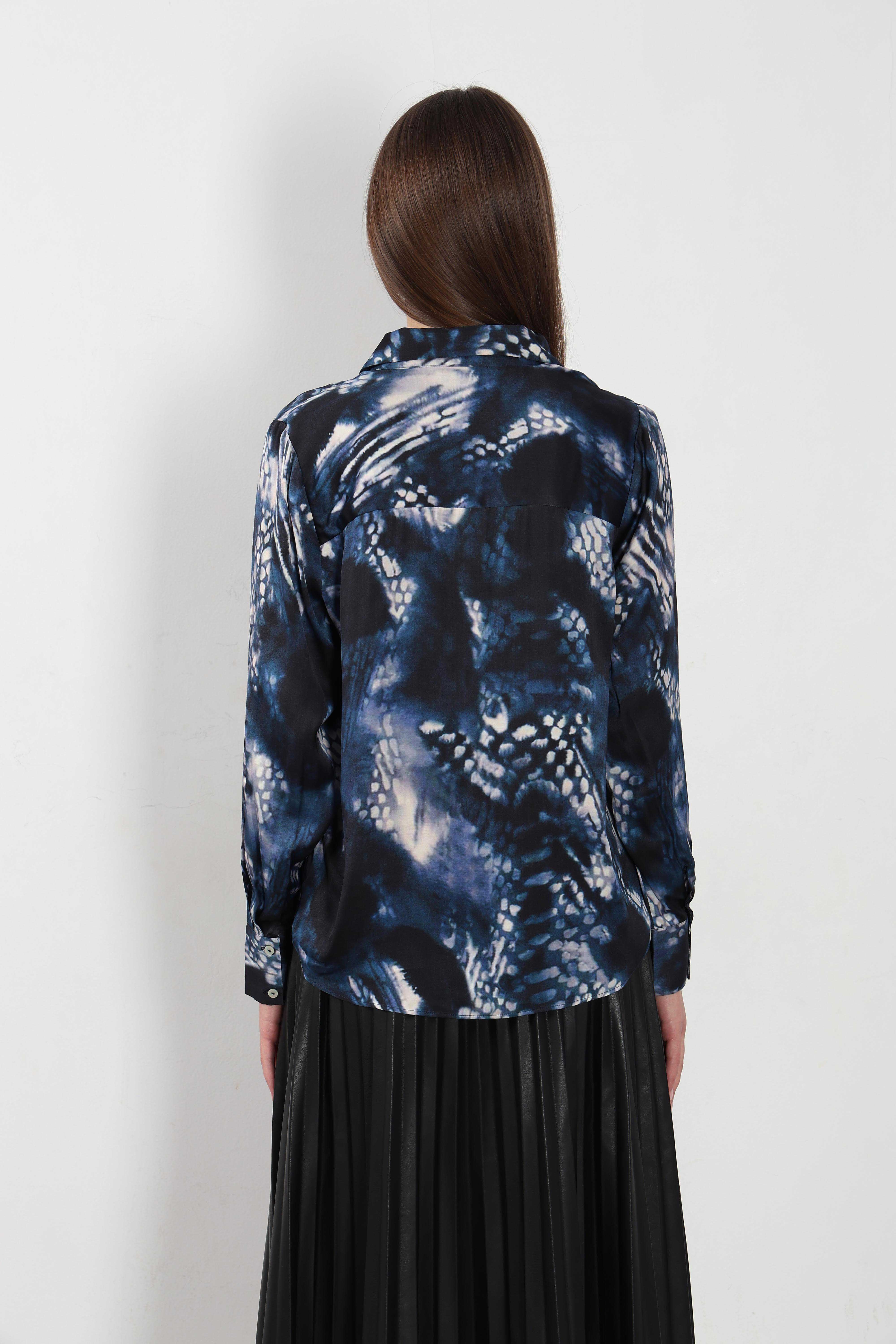 Vero Moda Navy Blue Printed Shirt