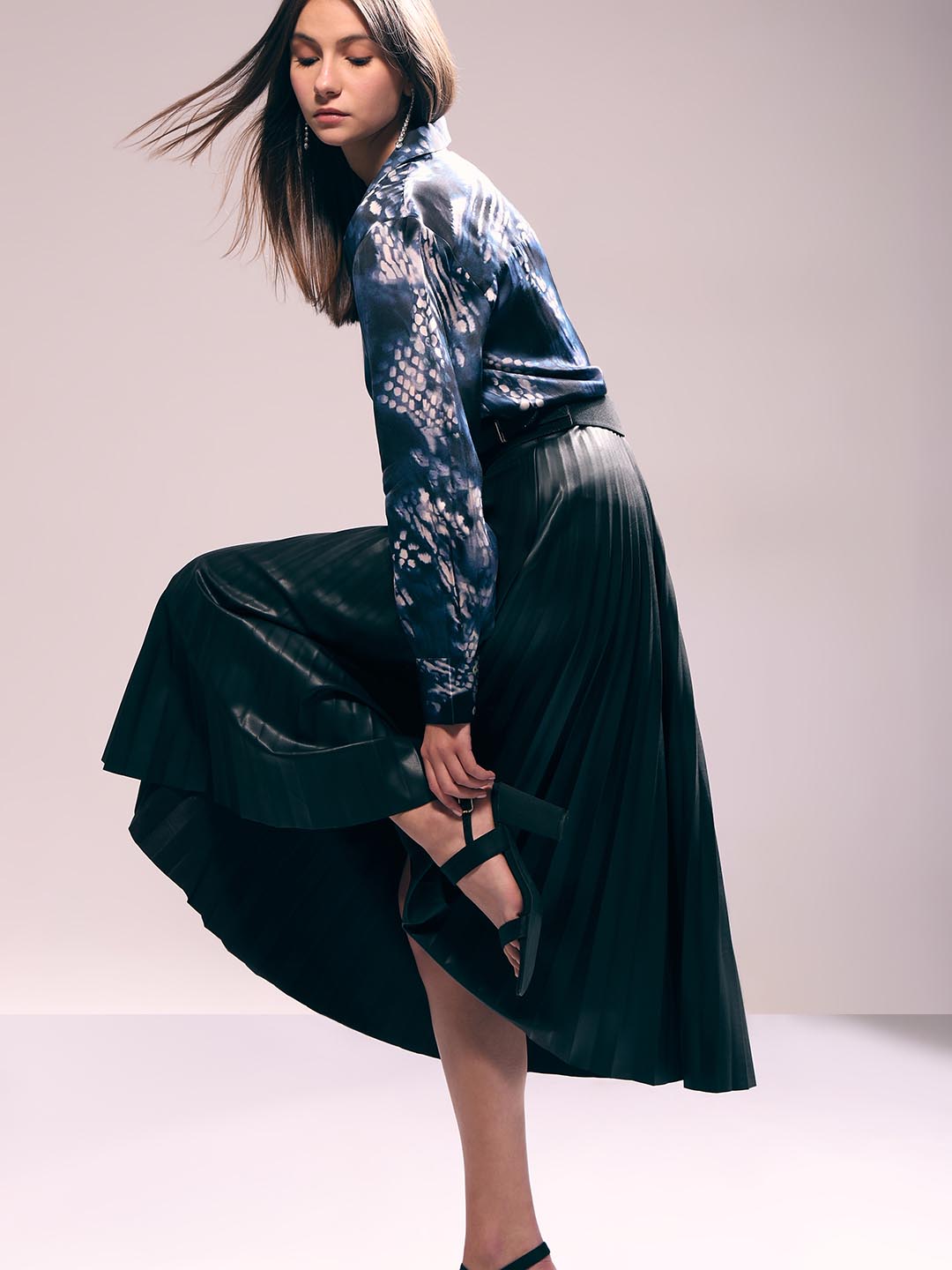 Vero Moda Navy Blue Printed Shirt