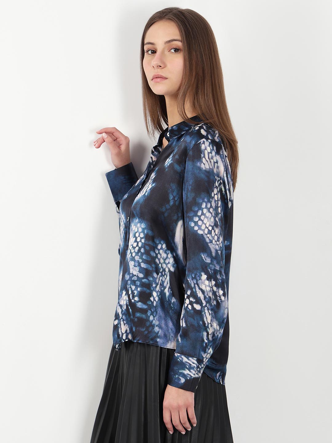 Vero Moda Navy Blue Printed Shirt