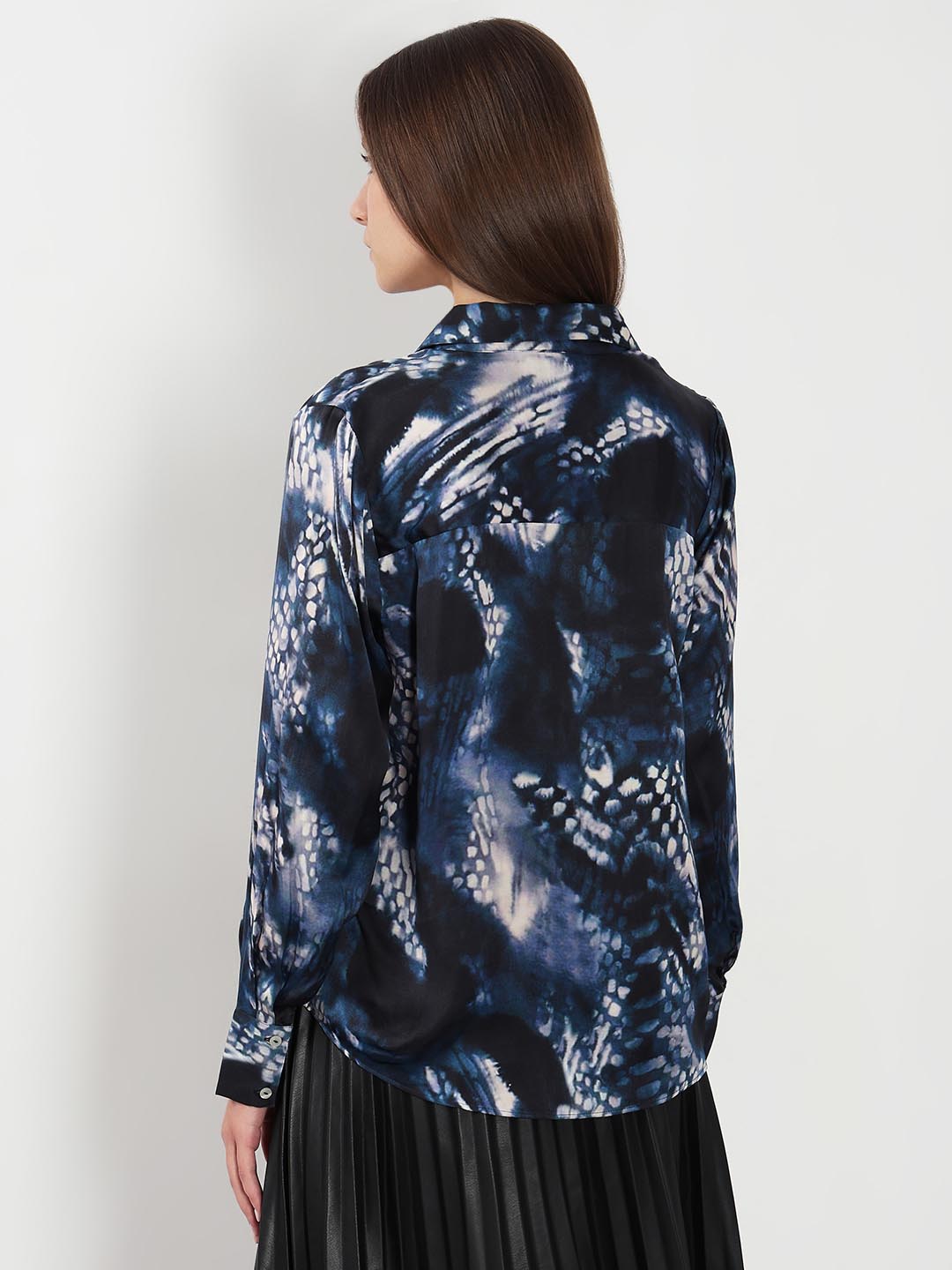 Vero Moda Navy Blue Printed Shirt