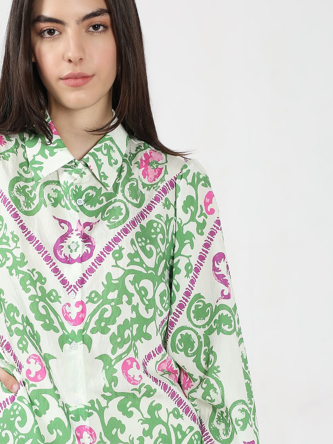 Green Printed Shirt