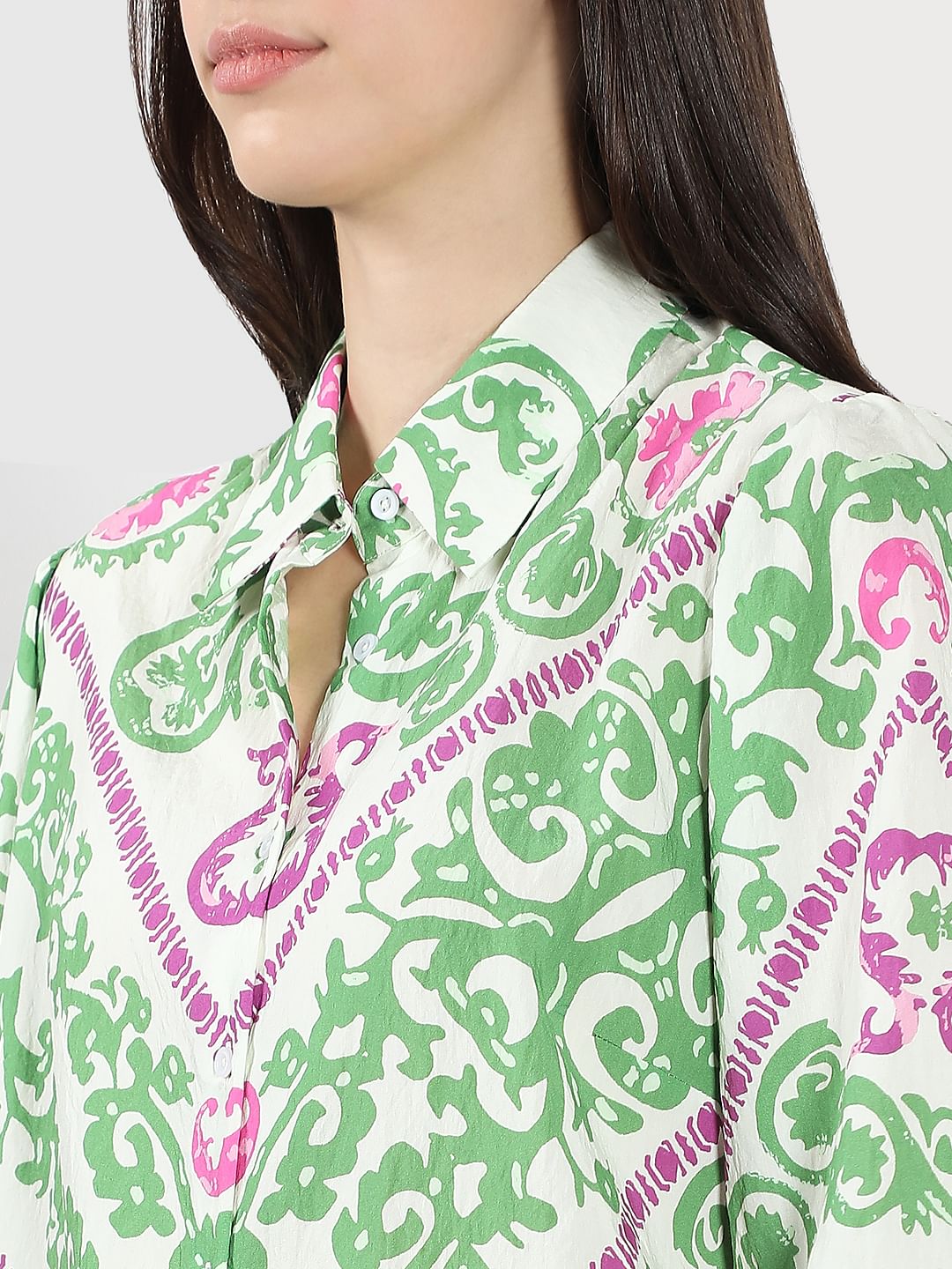 Green Printed Shirt