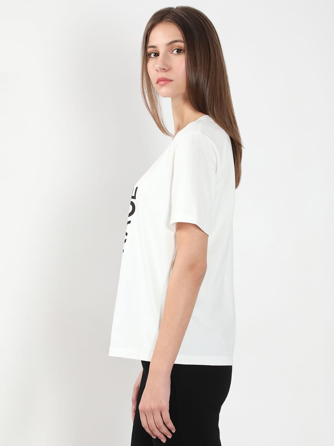 White Printed Cotton T-Shirt