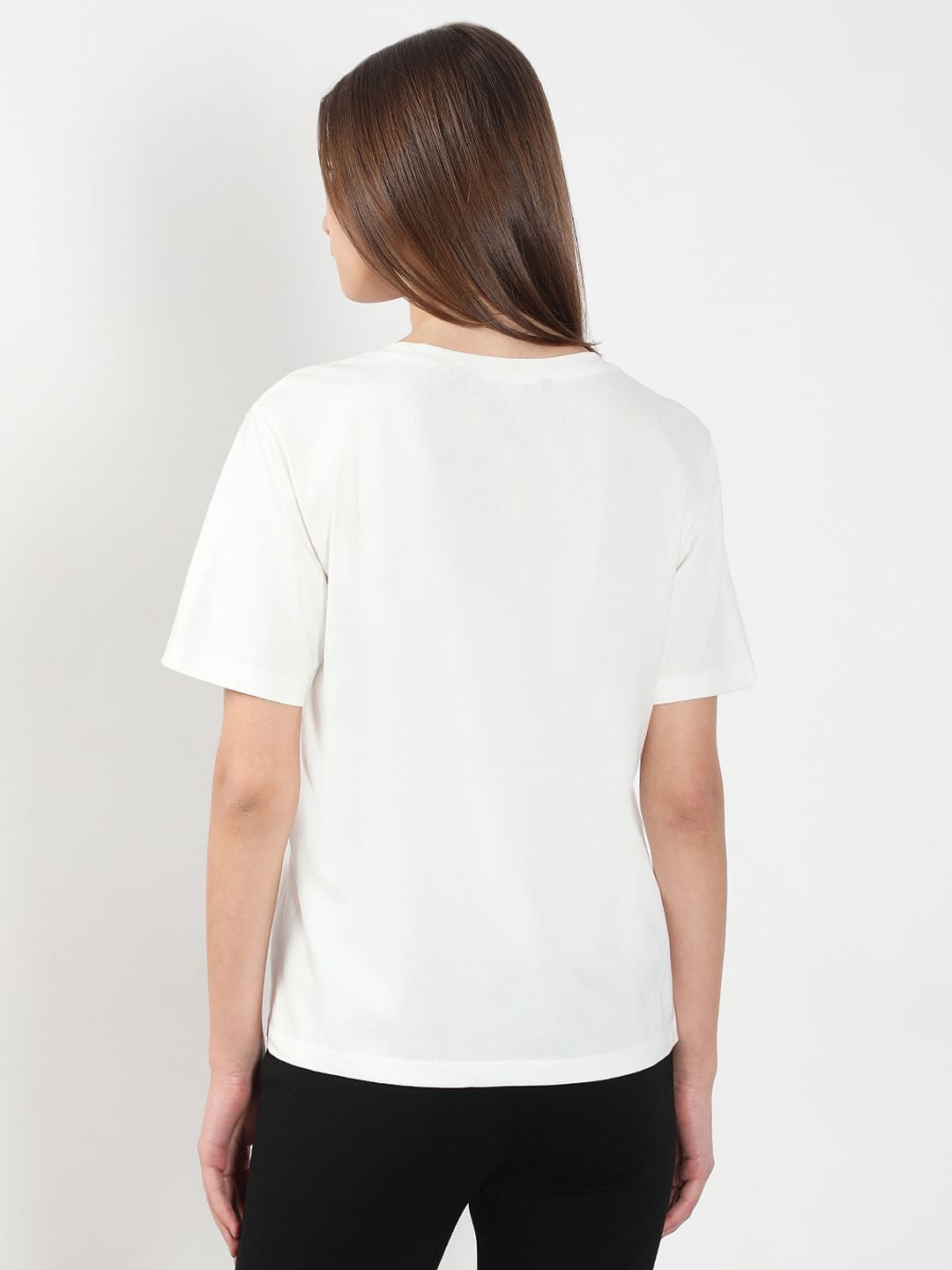 White Printed Cotton T-Shirt