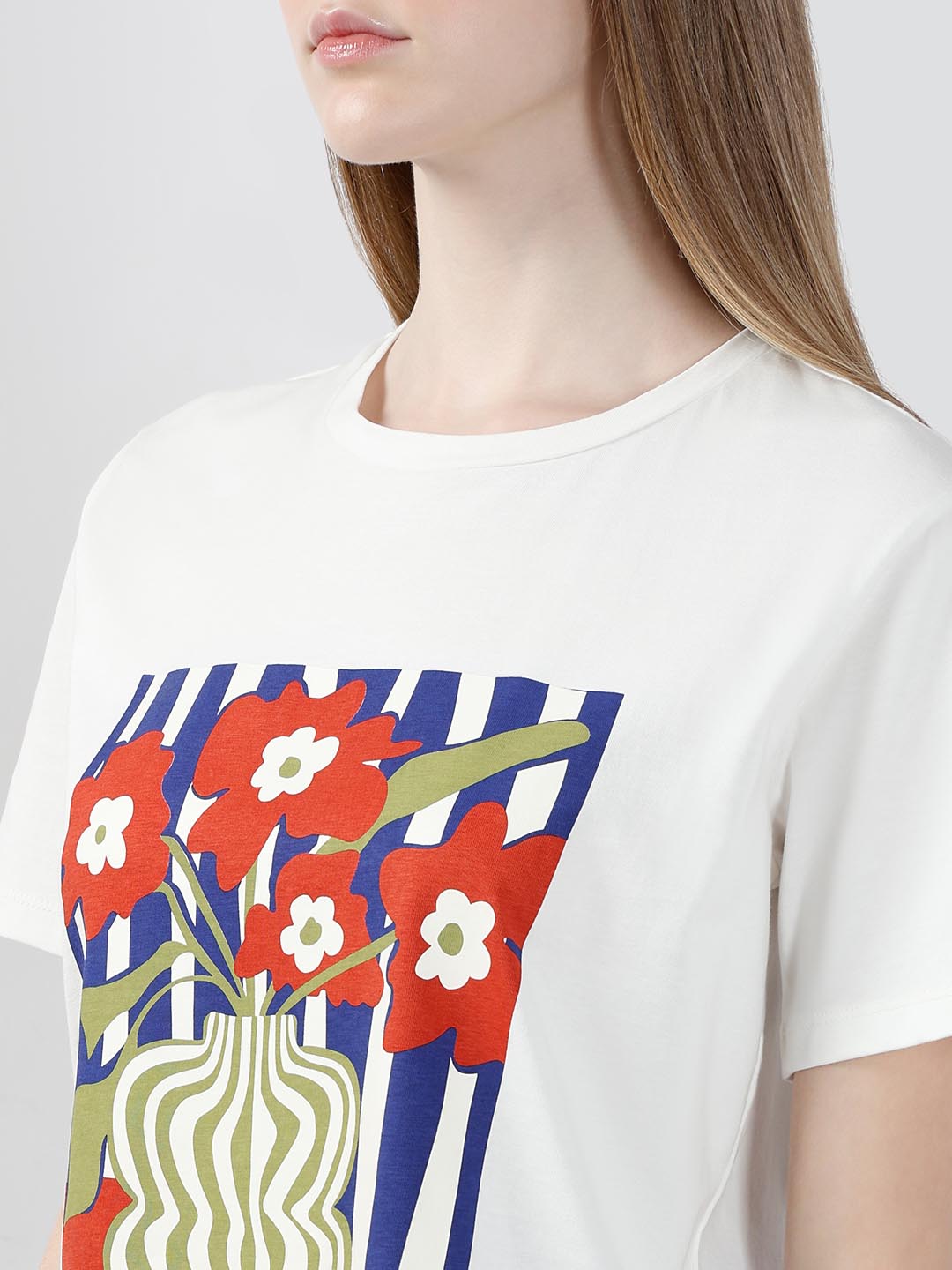 Vero Moda White Printed T-Shirt