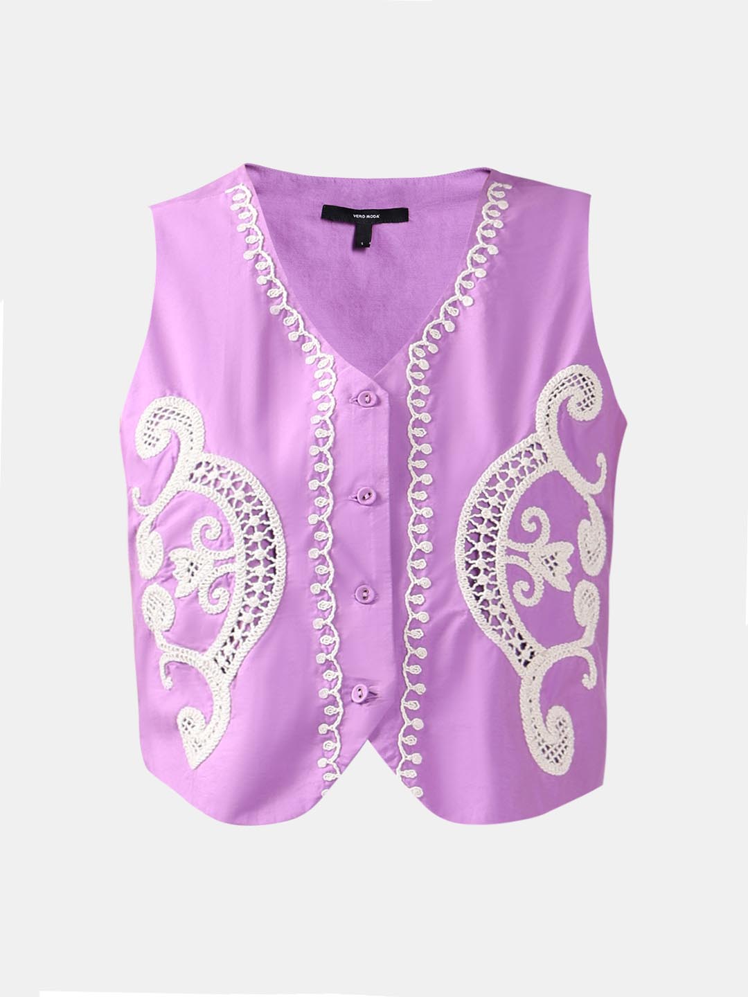 Vero Moda Lavender Embroidered Waistcoat