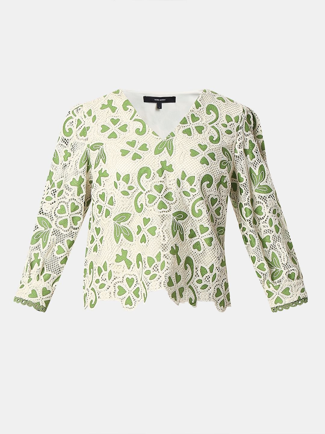 Green Embroidered Co-Ord Set Top